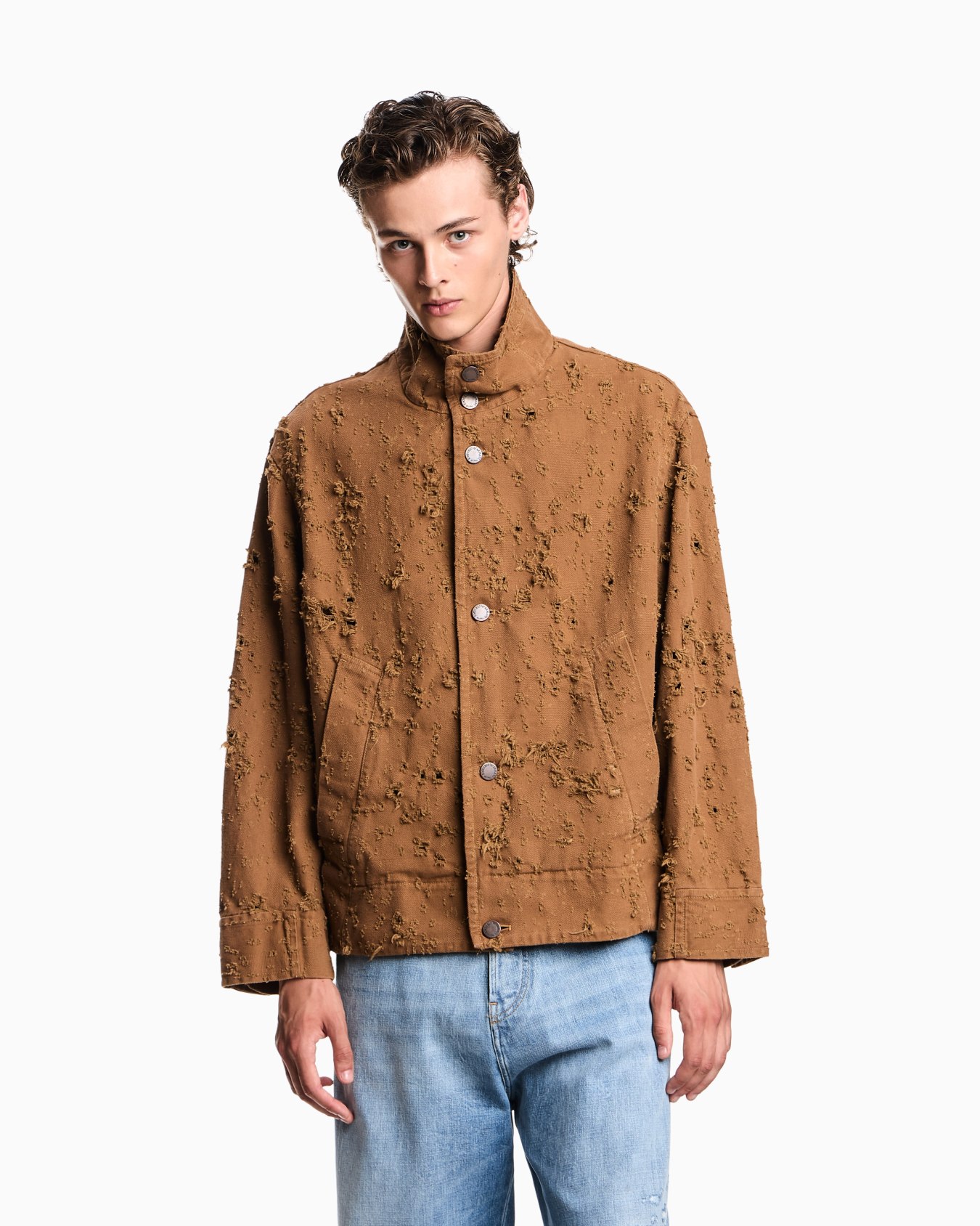 Blouson en toile avec détails d’usure Diapositive 3