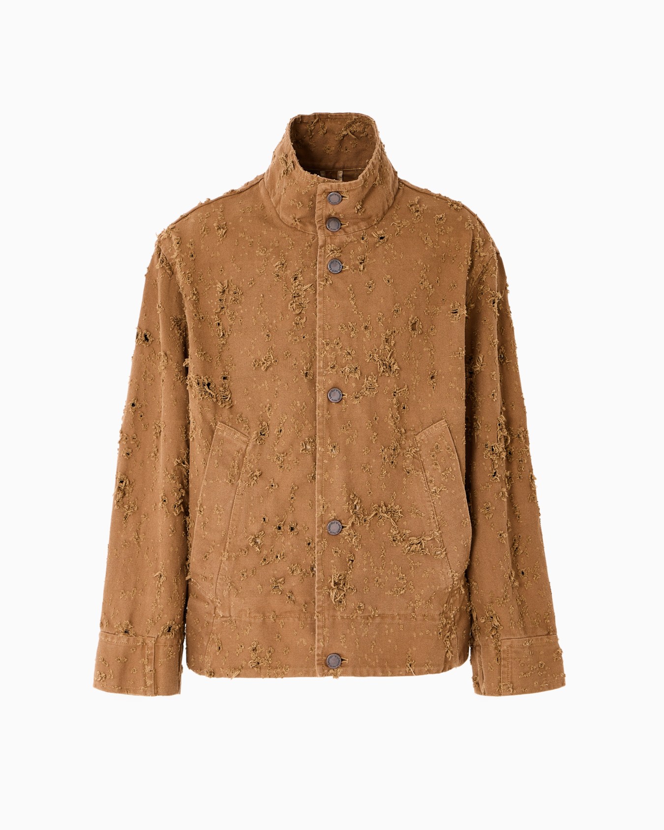 Canvas blouson with destroyed details Slide 0