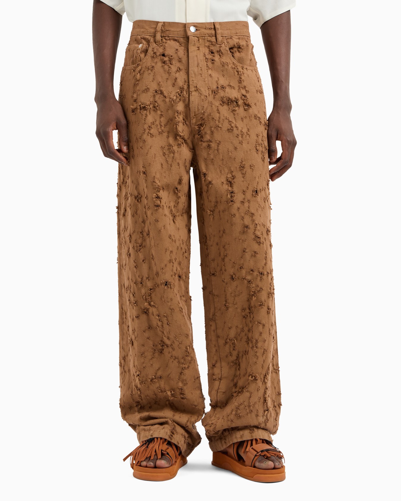 Canvas jeans with destroyed details Slide 3