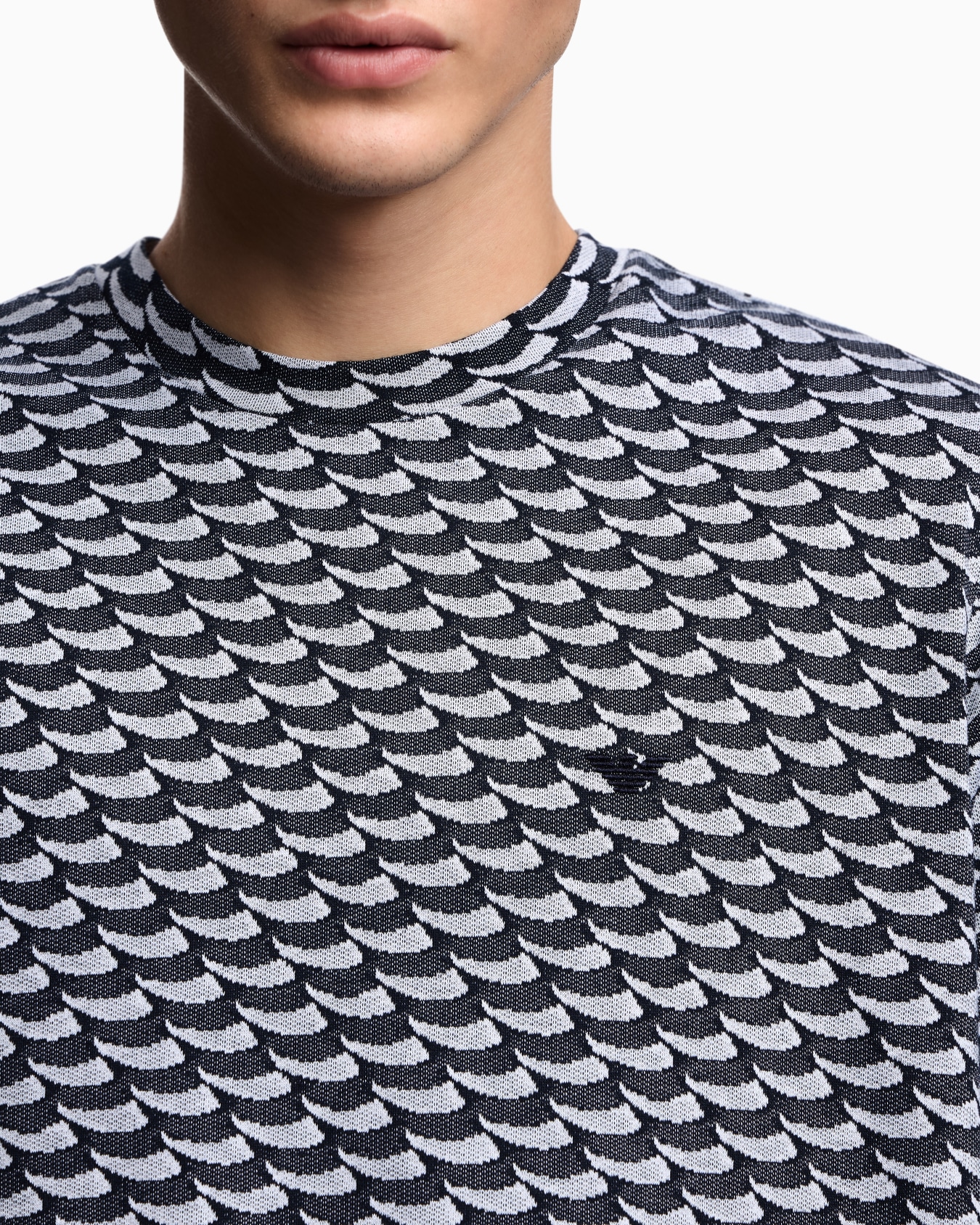 ASV Icon jacquard jersey jumper with op-art motif Slide 5