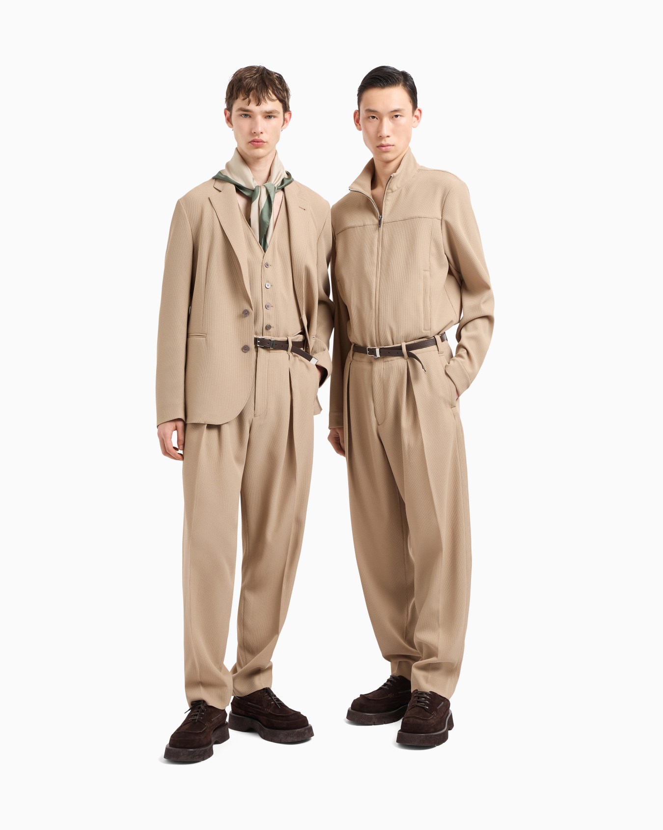 Icon full-zip blouson in piqué-effect micro-textured crêpe jersey Slide 2