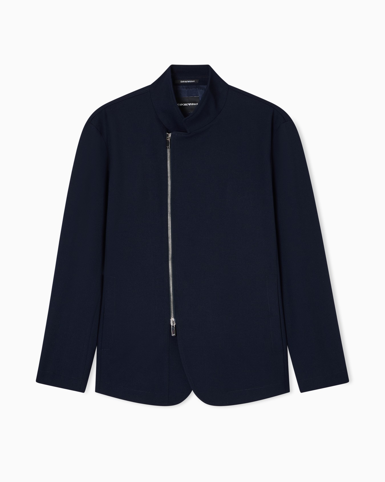 Stretch technical gabardine jacket with zip Slide 0