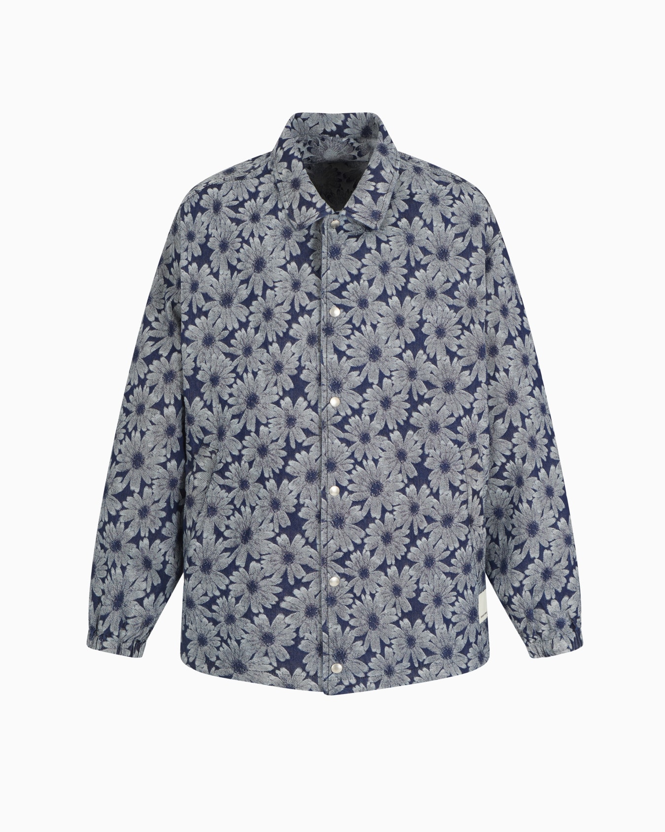 ASV denim jacket with all-over jacquard flowers from the Peace capsule collection Slide 0