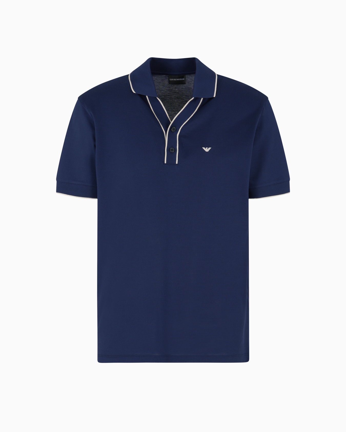 Piqué polo shirt with contrasting edges Slide 0