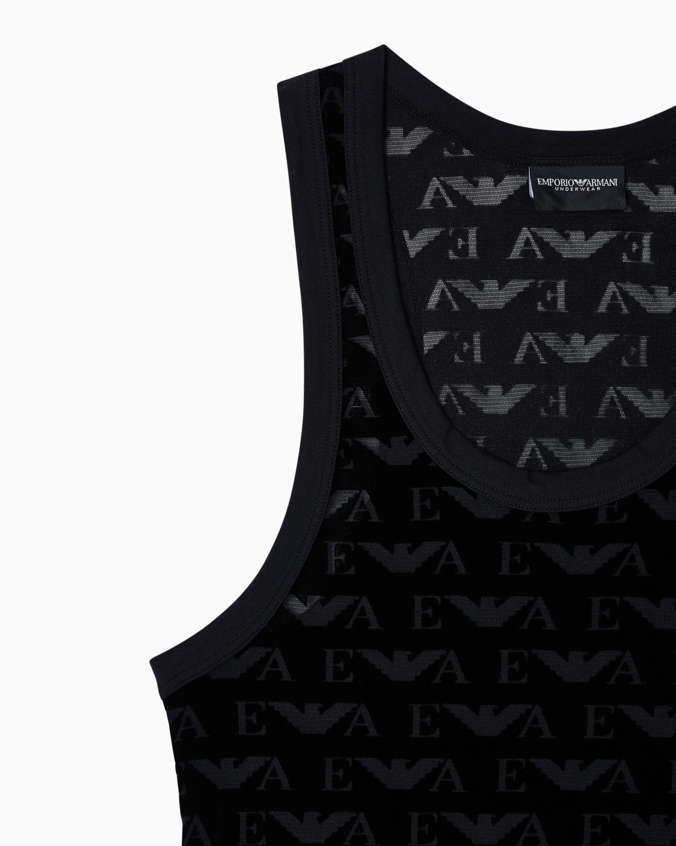 Loungewear tank top in devoré velvet Slide 3