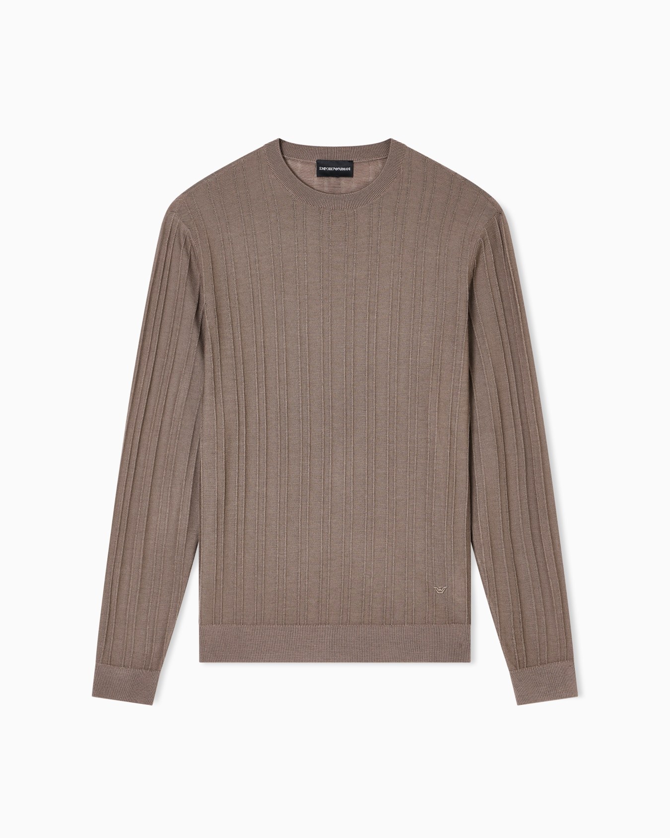 Virgin wool jumper with embossed jacquard pattern Slide 0
