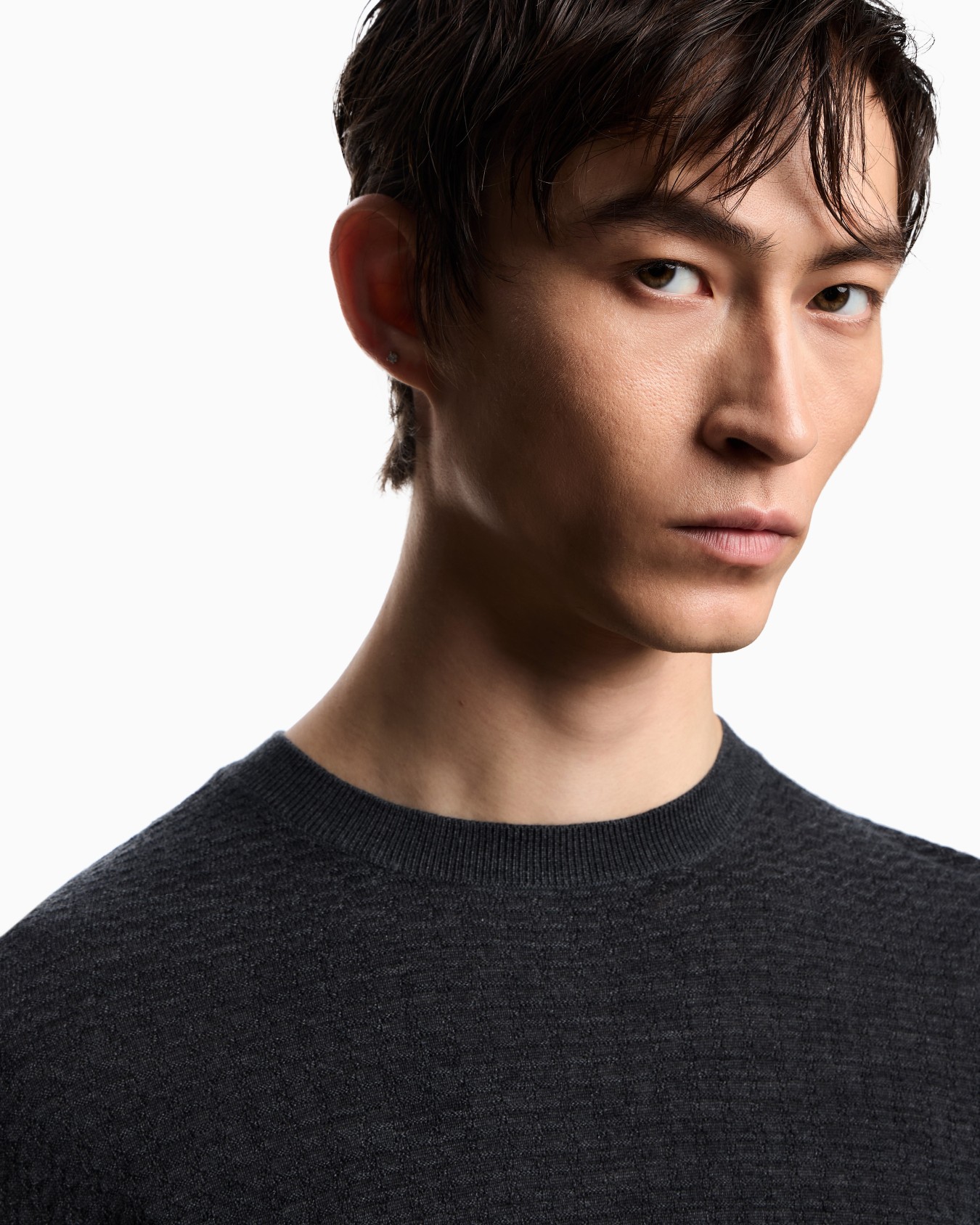 Virgin wool jumper with embossed jacquard pattern Slide 4