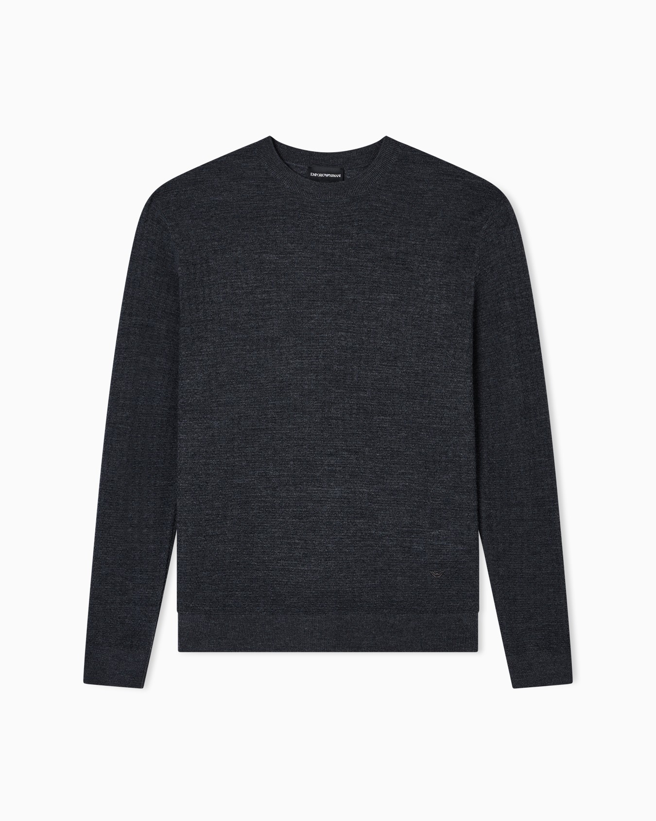 Virgin wool jumper with embossed jacquard pattern Slide 0