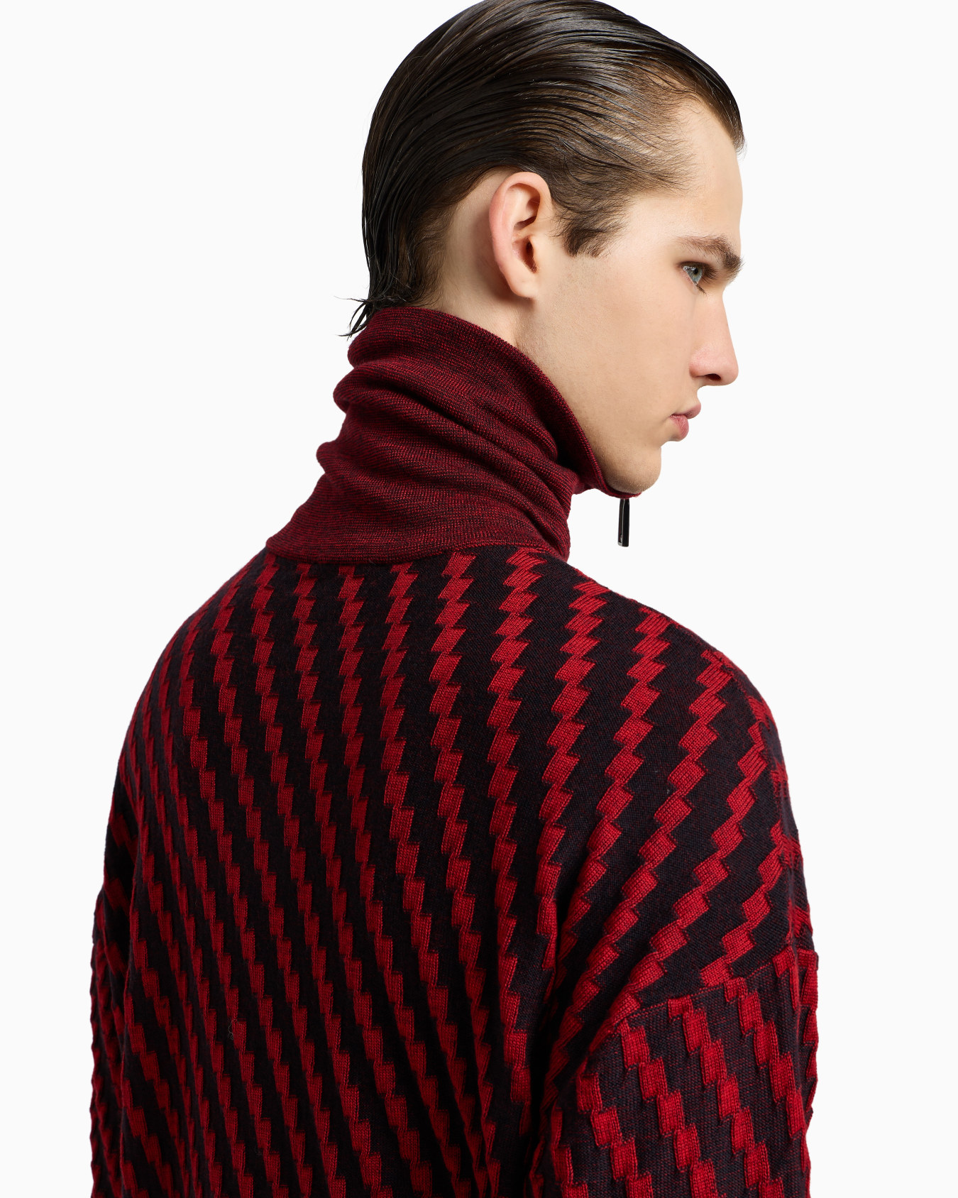Half-zip mock-neck jacquard virgin-wool jumper Slide 5