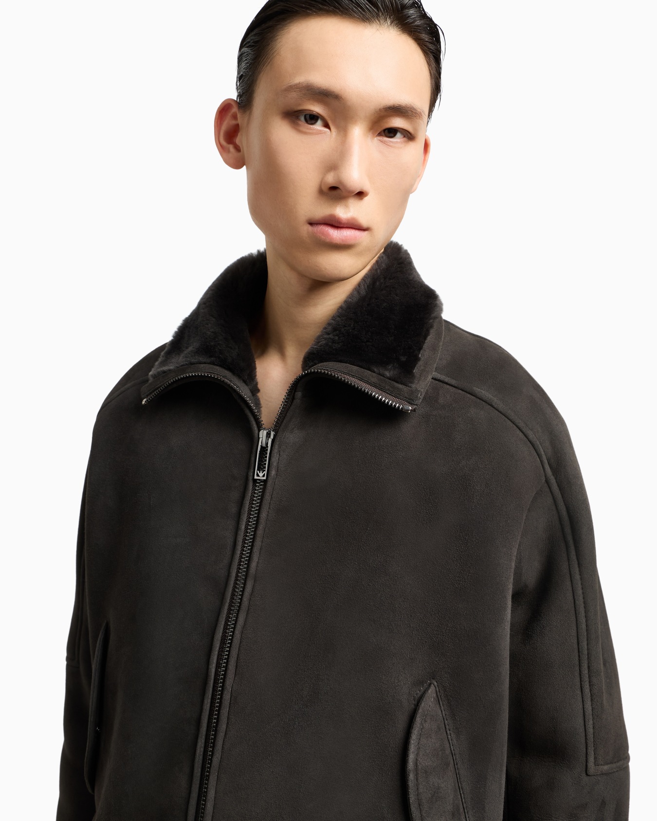 ASV loose-fit lamb suede shearling blouson Slide 5