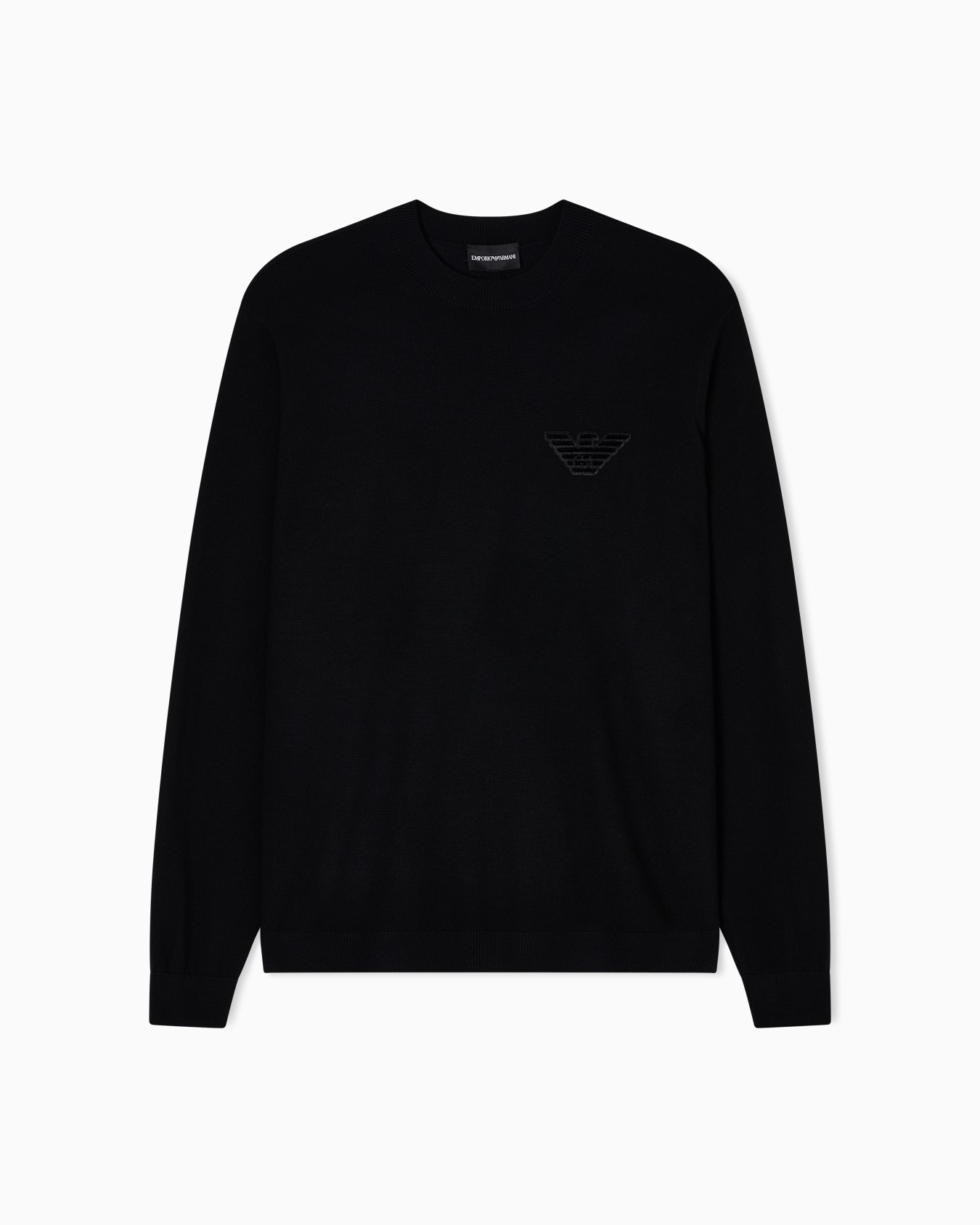 Pullover aus Schurwolle in Glattstrick mit Adler-Patch Folie 0