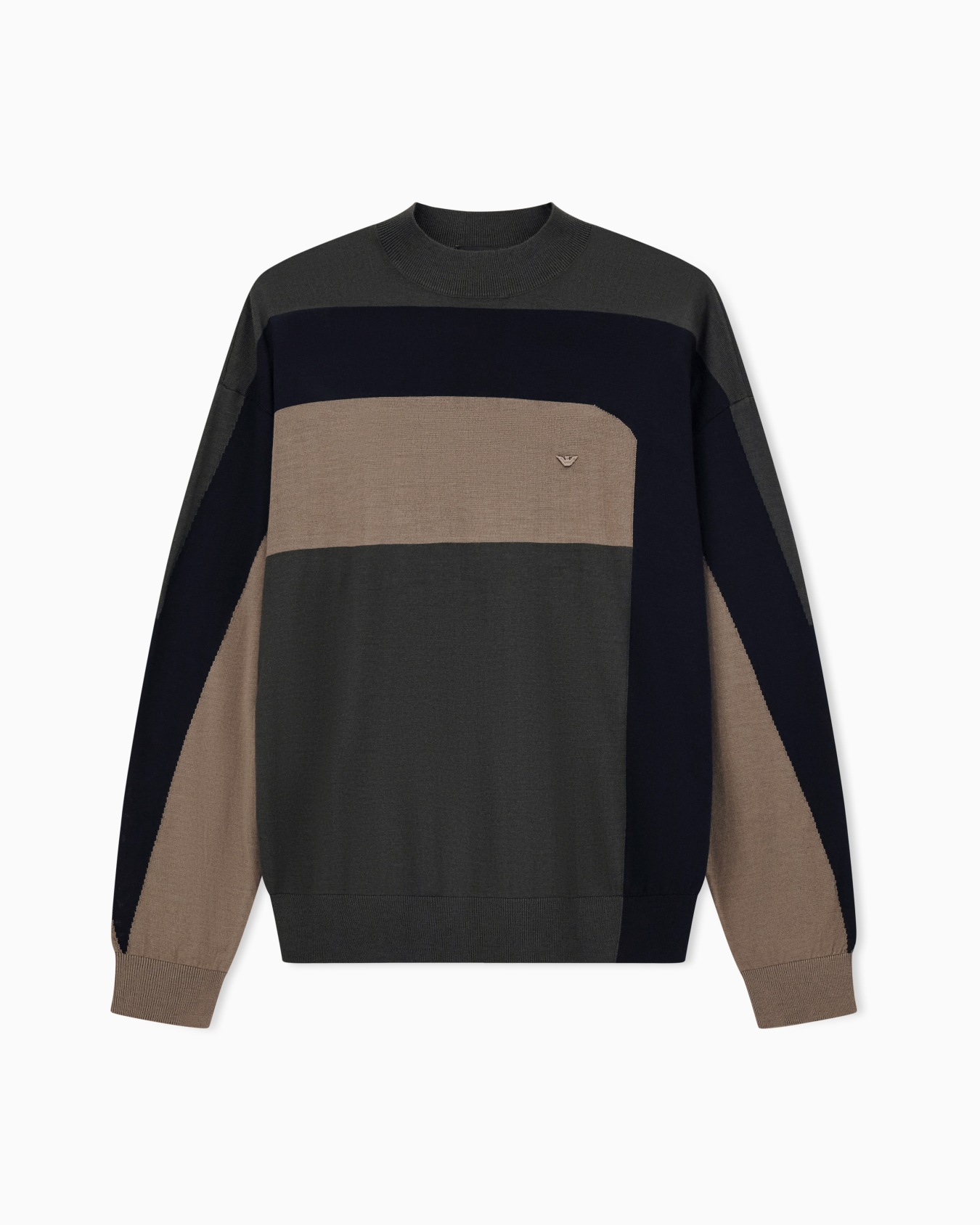 Pull en laine vierge à color block Diapositive 0