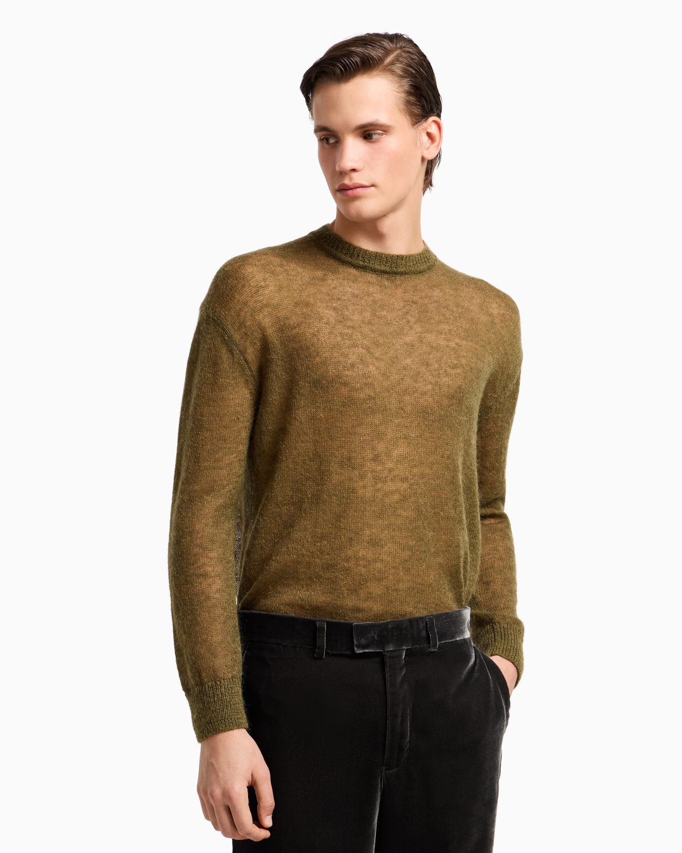 V-neck cardigan in a decrease stockinette stitch mohair blend Slide 6