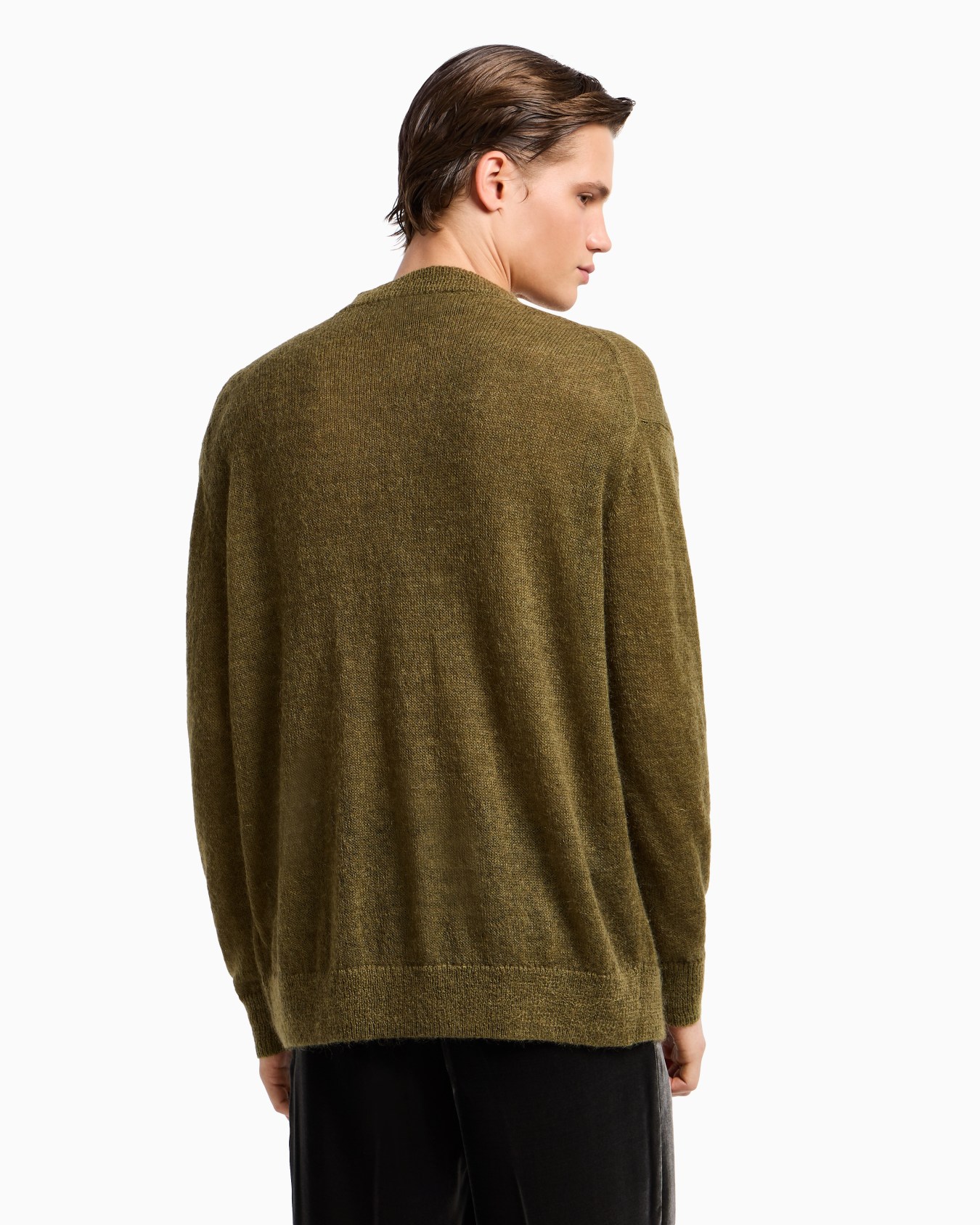 V-neck cardigan in a decrease stockinette stitch mohair blend Slide 3