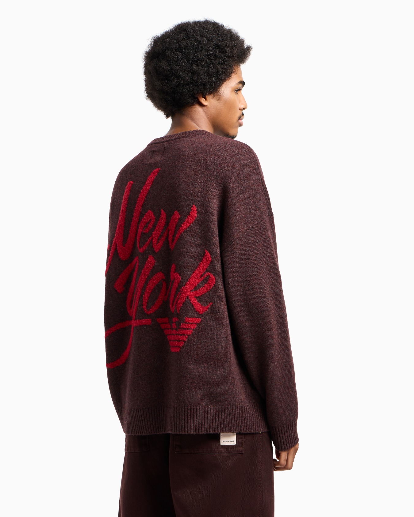 Pull en laine vierge avec inscription jacquard Capsule New York ASV Diapositive 3