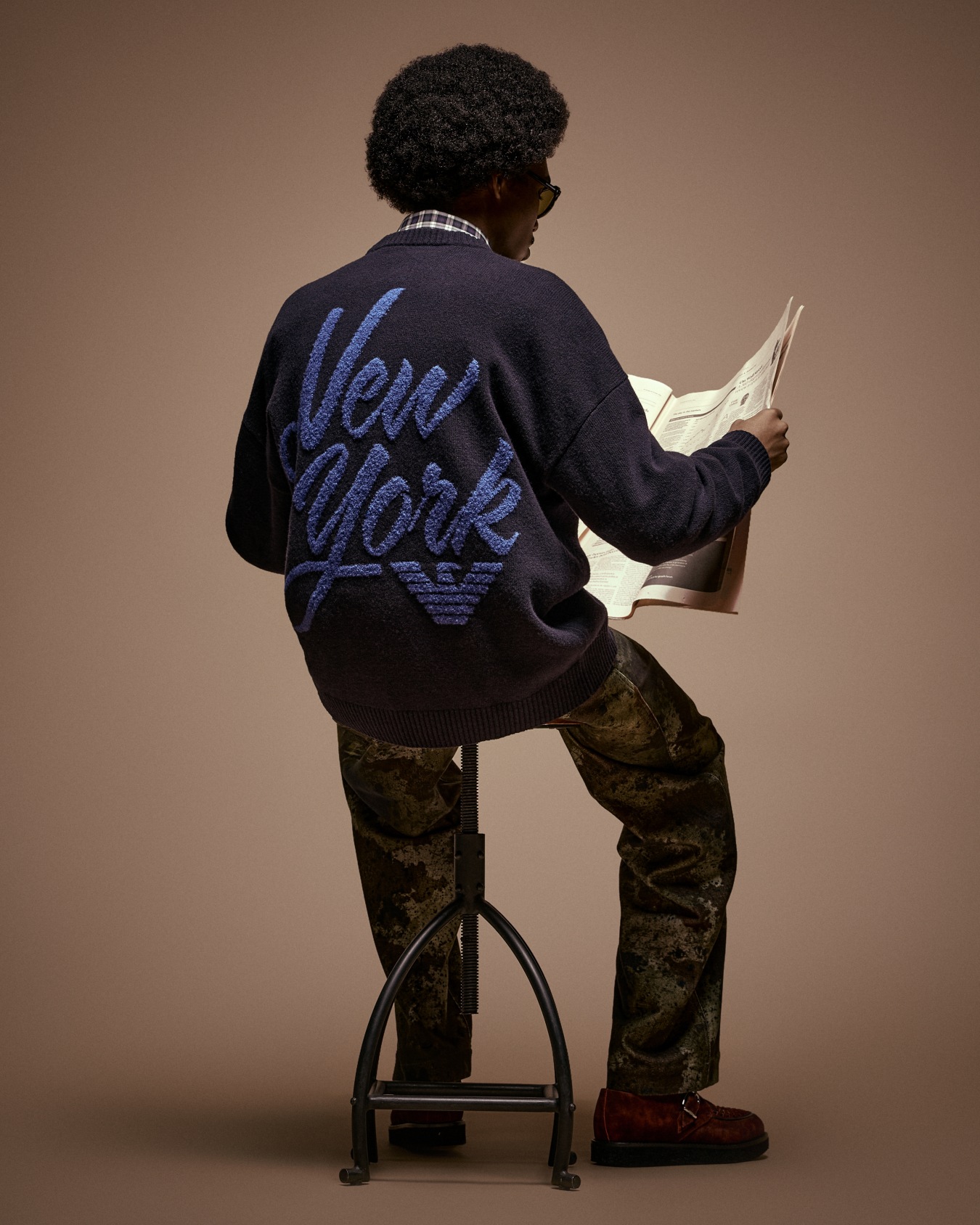 Maglione in lana vergine con scritta jacquard Capsule New York ASV Slide 6