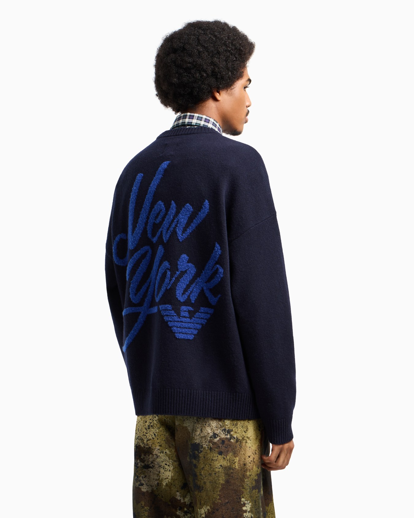 Maglione in lana vergine con scritta jacquard Capsule New York ASV Slide 3