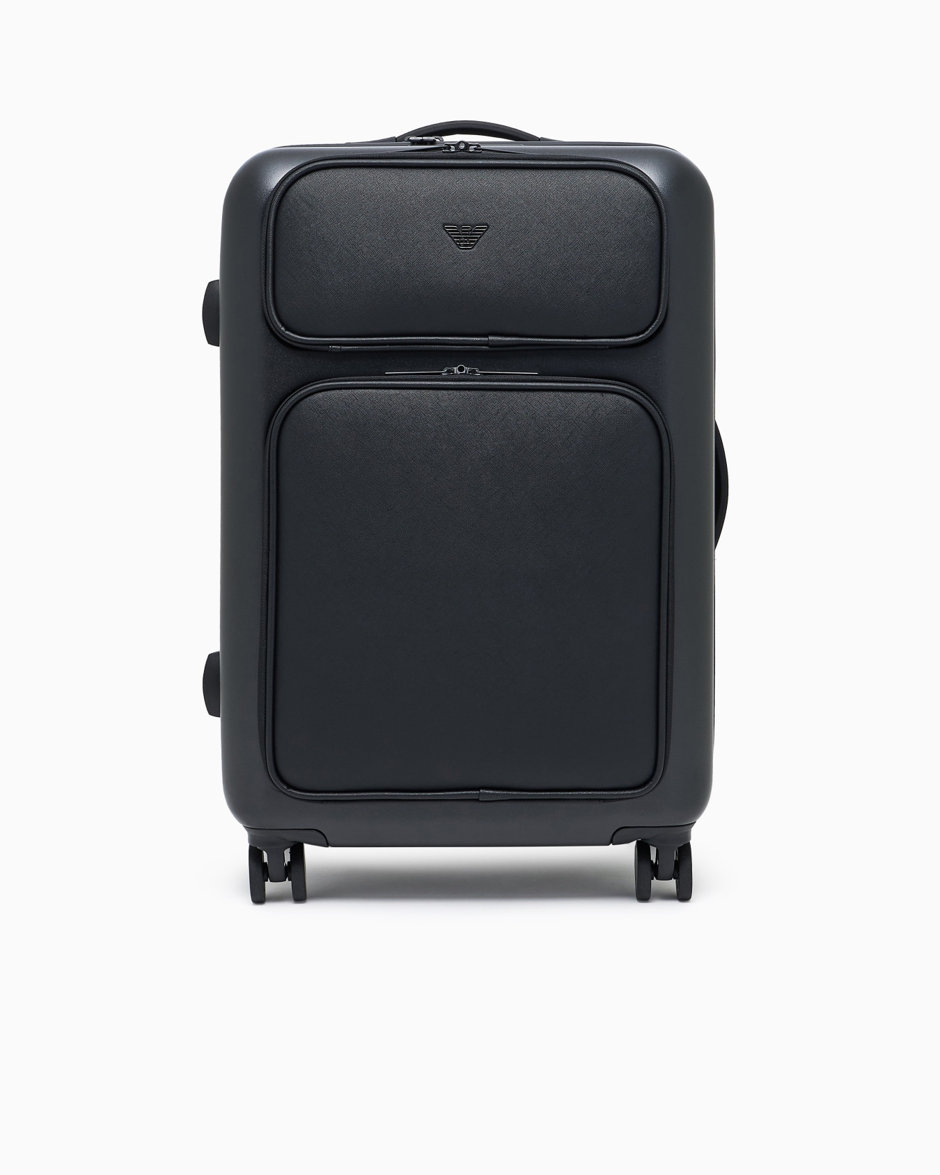 ASV ABS medium carry-on bag with regenerated Saffiano detail and eagle plate Slide 0