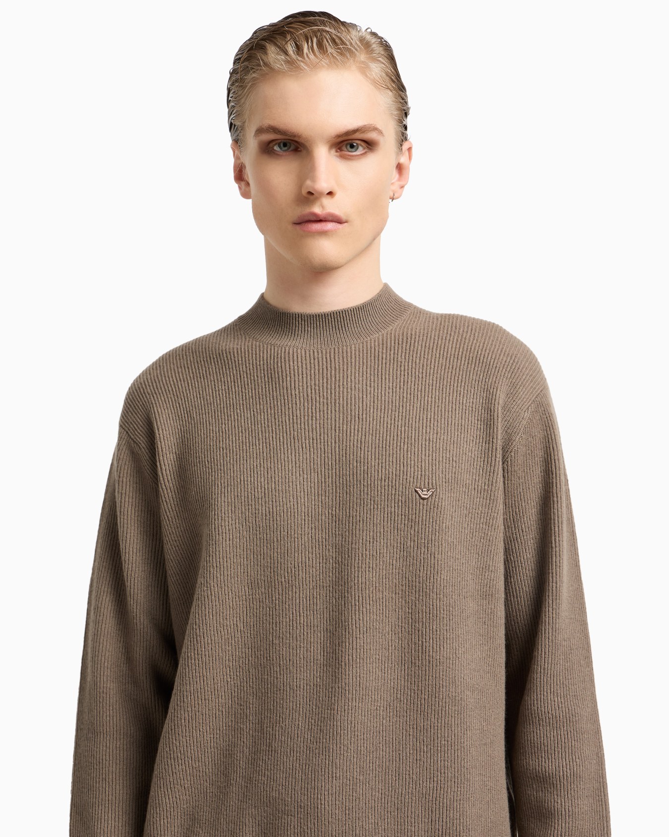 Maglione in lana vergine a coste inglesi Slide 5