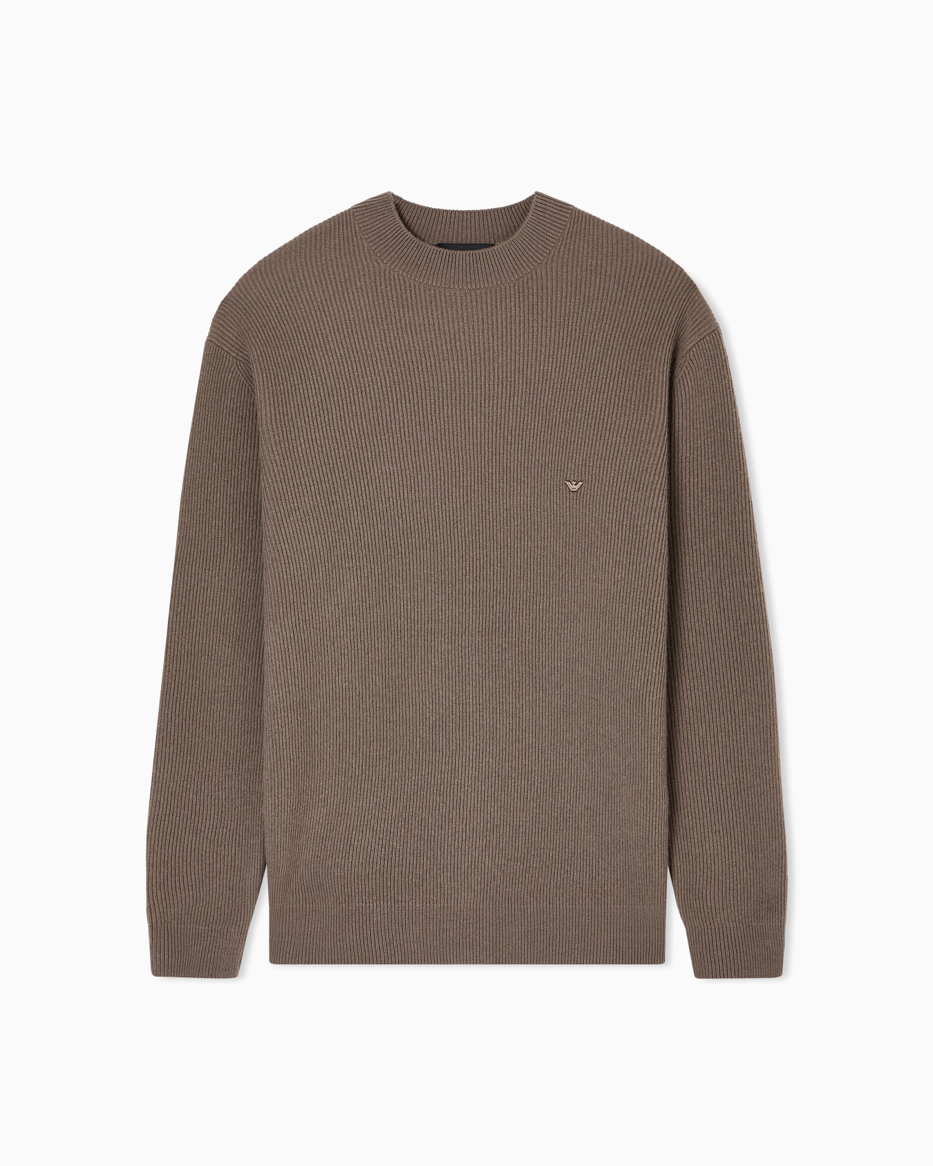 Maglione in lana vergine a coste inglesi Slide 0