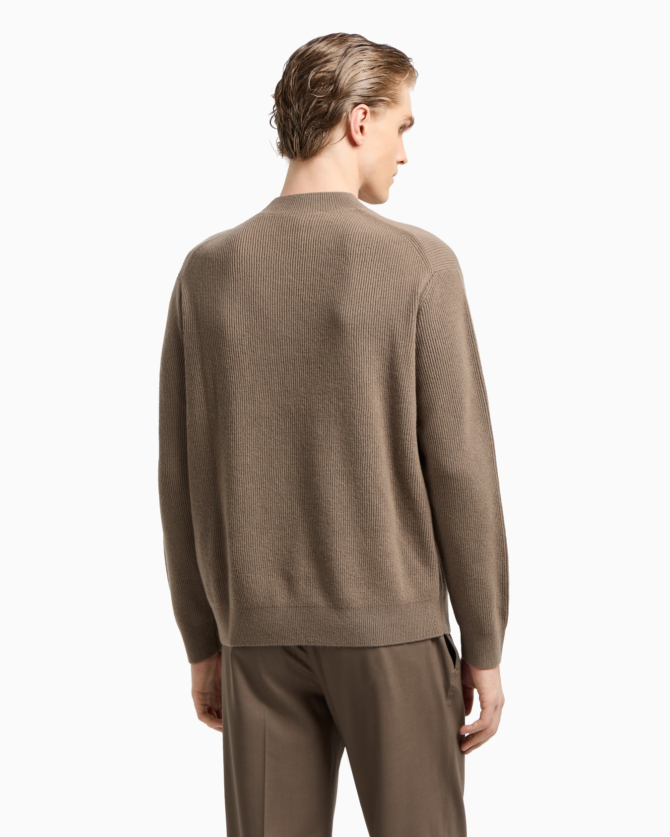 Maglione in lana vergine a coste inglesi Slide 3