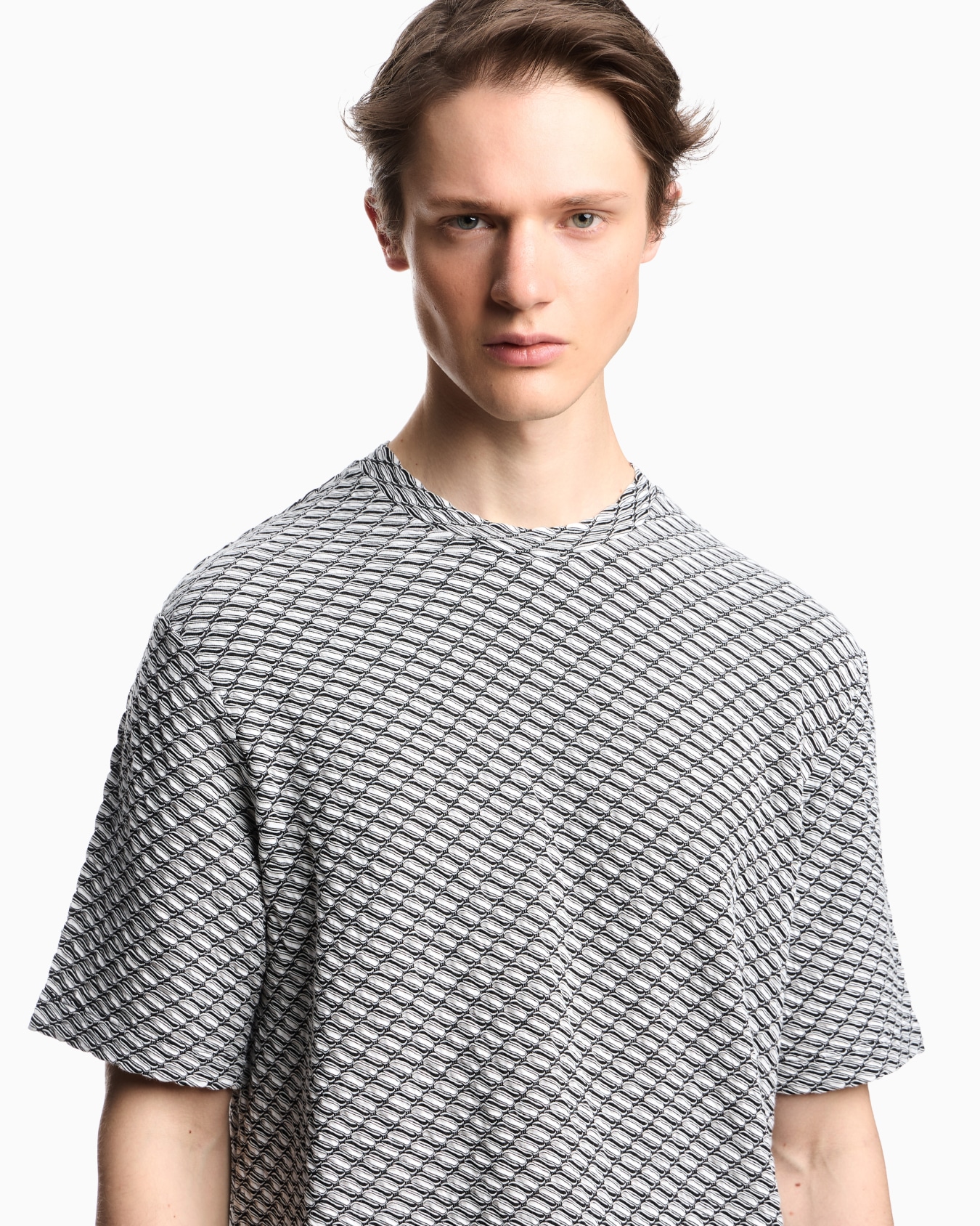 Icon viscose-blend jacquard jersey jumper with op-art motif Slide 5