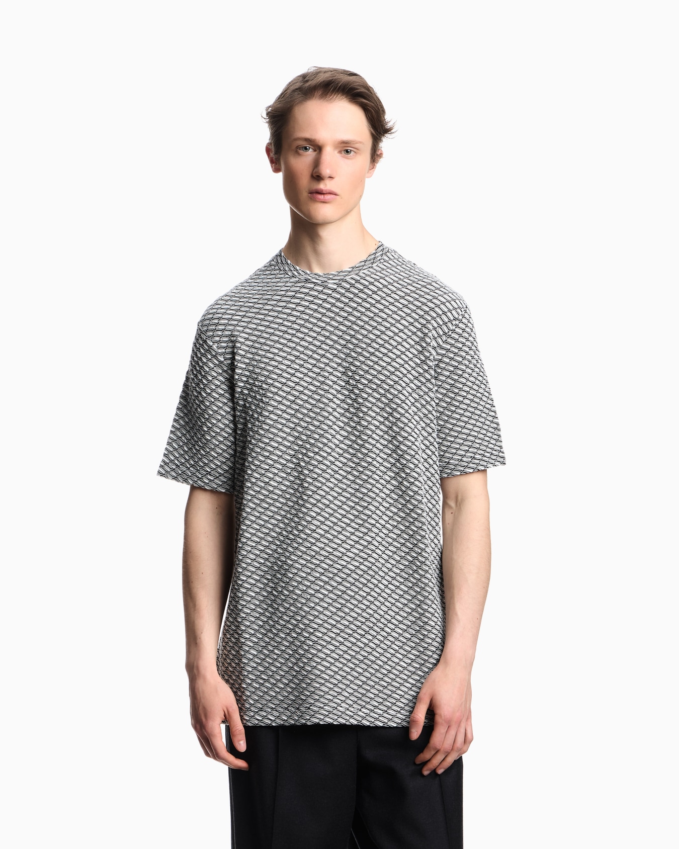 Icon viscose-blend jacquard jersey jumper with op-art motif Slide 4