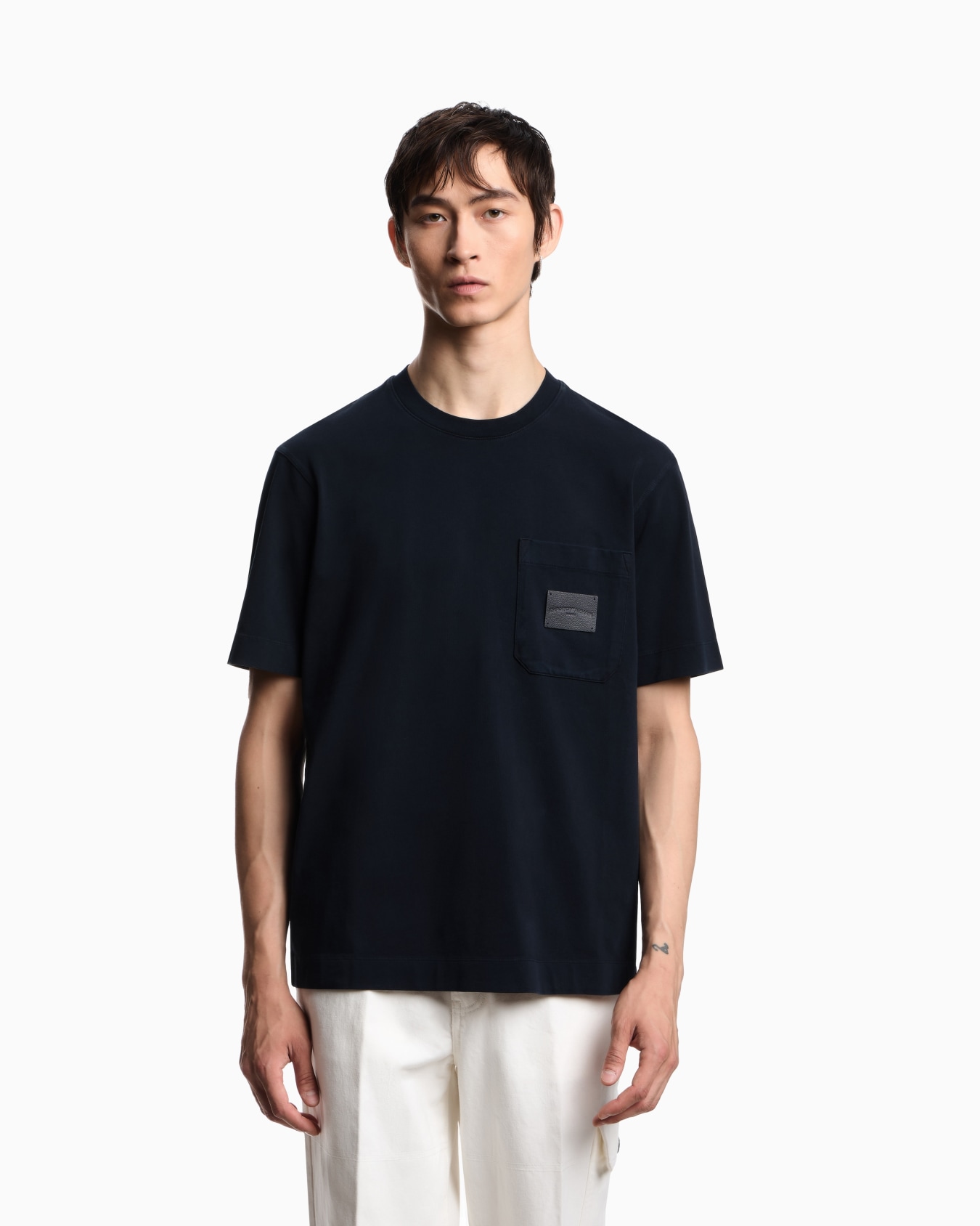 ASV jersey T-shirt with leather logo patch Slide 3