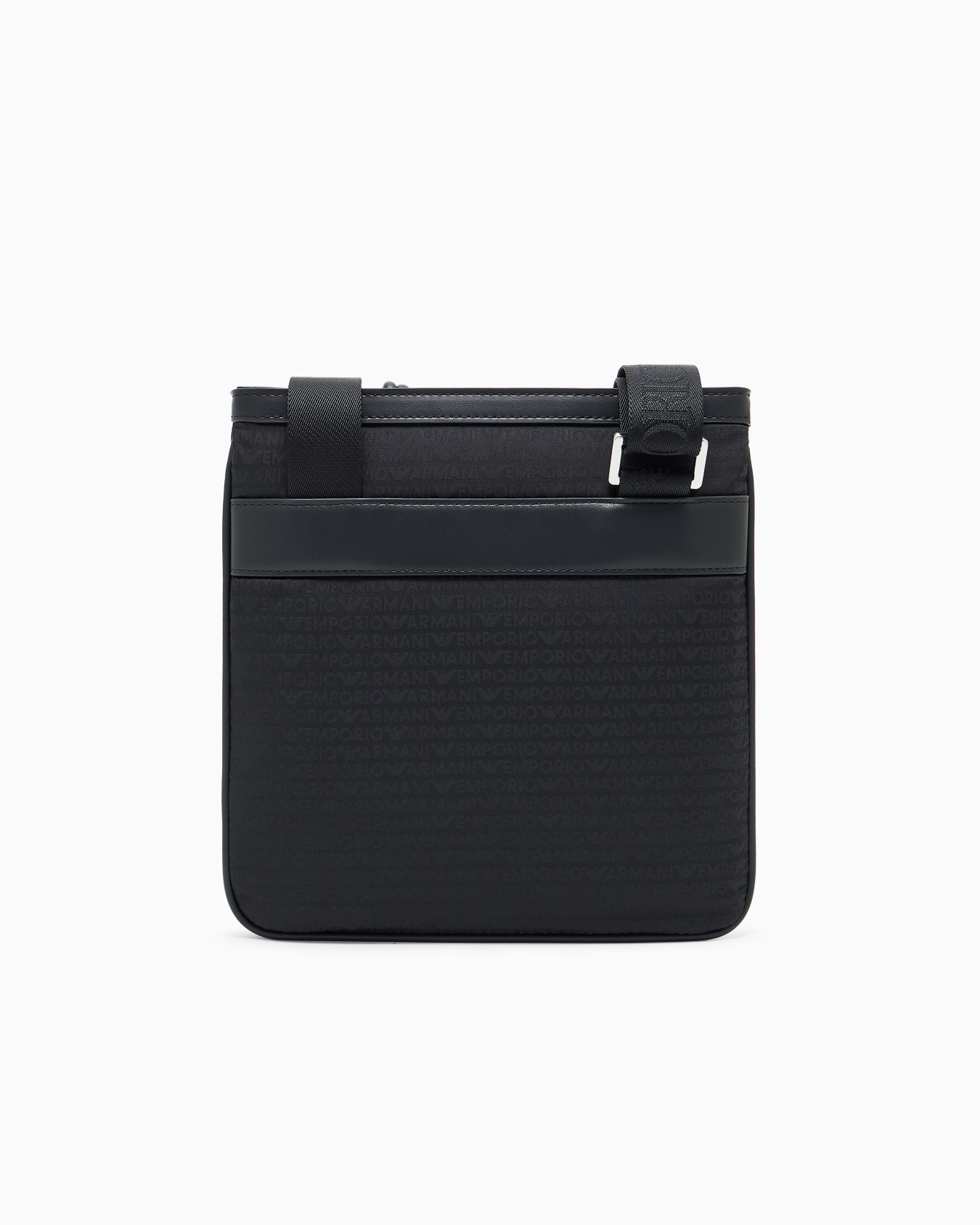 Nylon flat shoulder bag with monogram lettering Slide 2