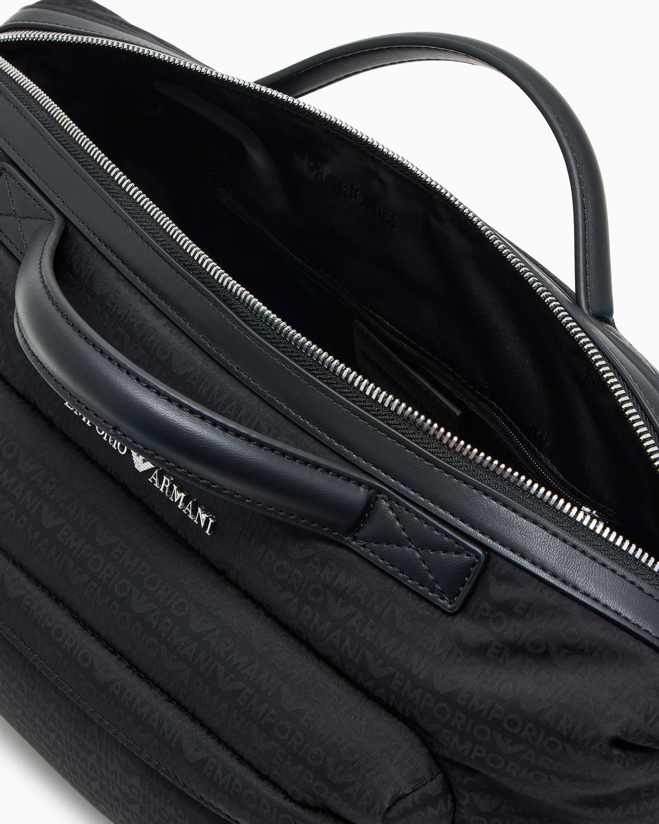 Nylon satchel with shoulder strap with monogram lettering Slide 3