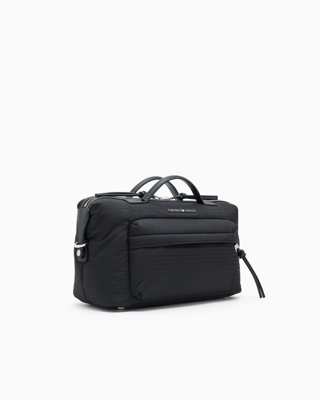 Nylon satchel with shoulder strap with monogram lettering Slide 1