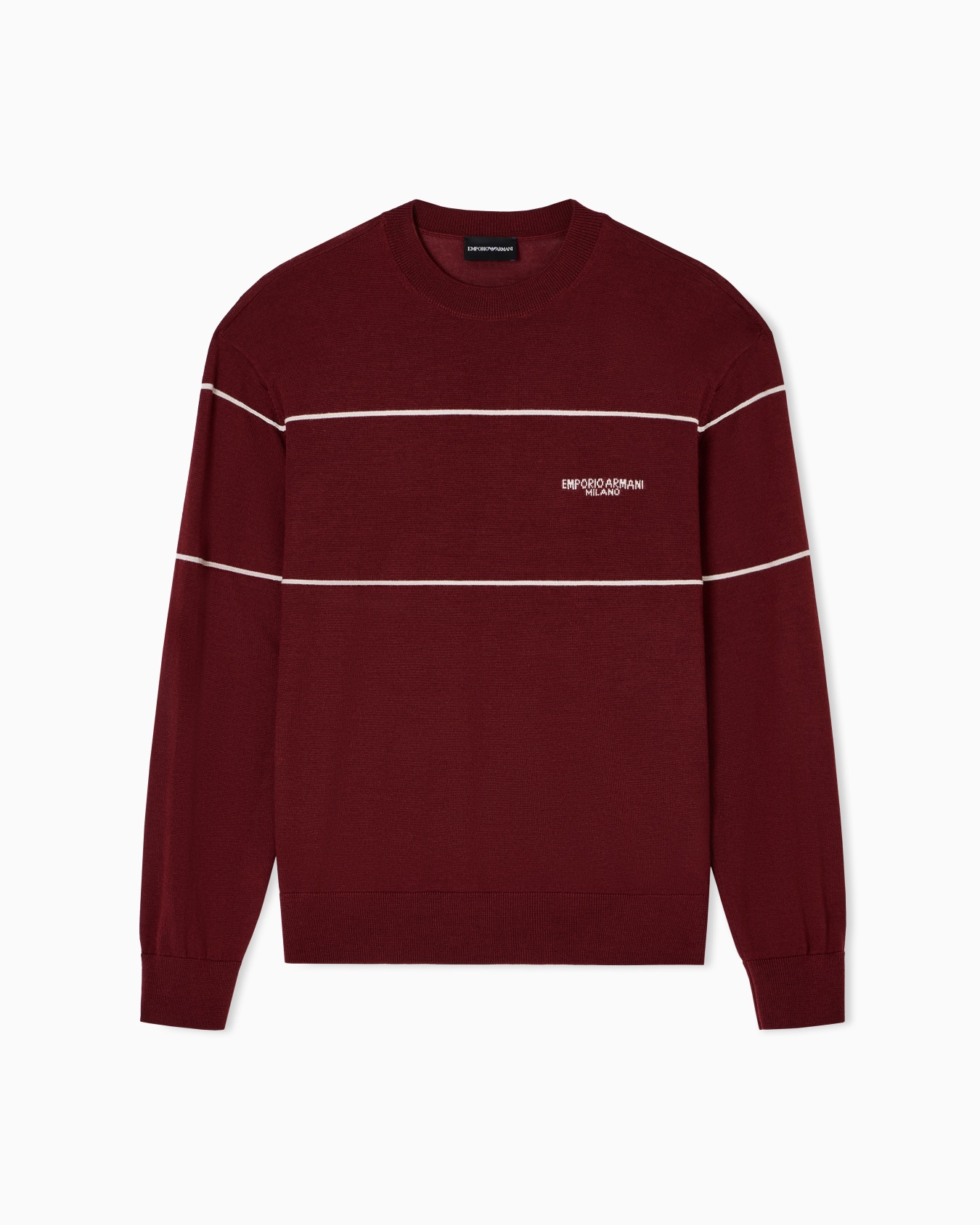 Pullover aus Schurwolle mit Logo aus Jacquard-Stoff Folie 0