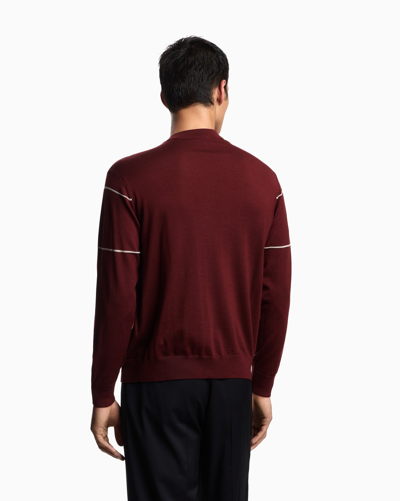Pullover aus Schurwolle mit Logo aus Jacquard-Stoff Folie 2