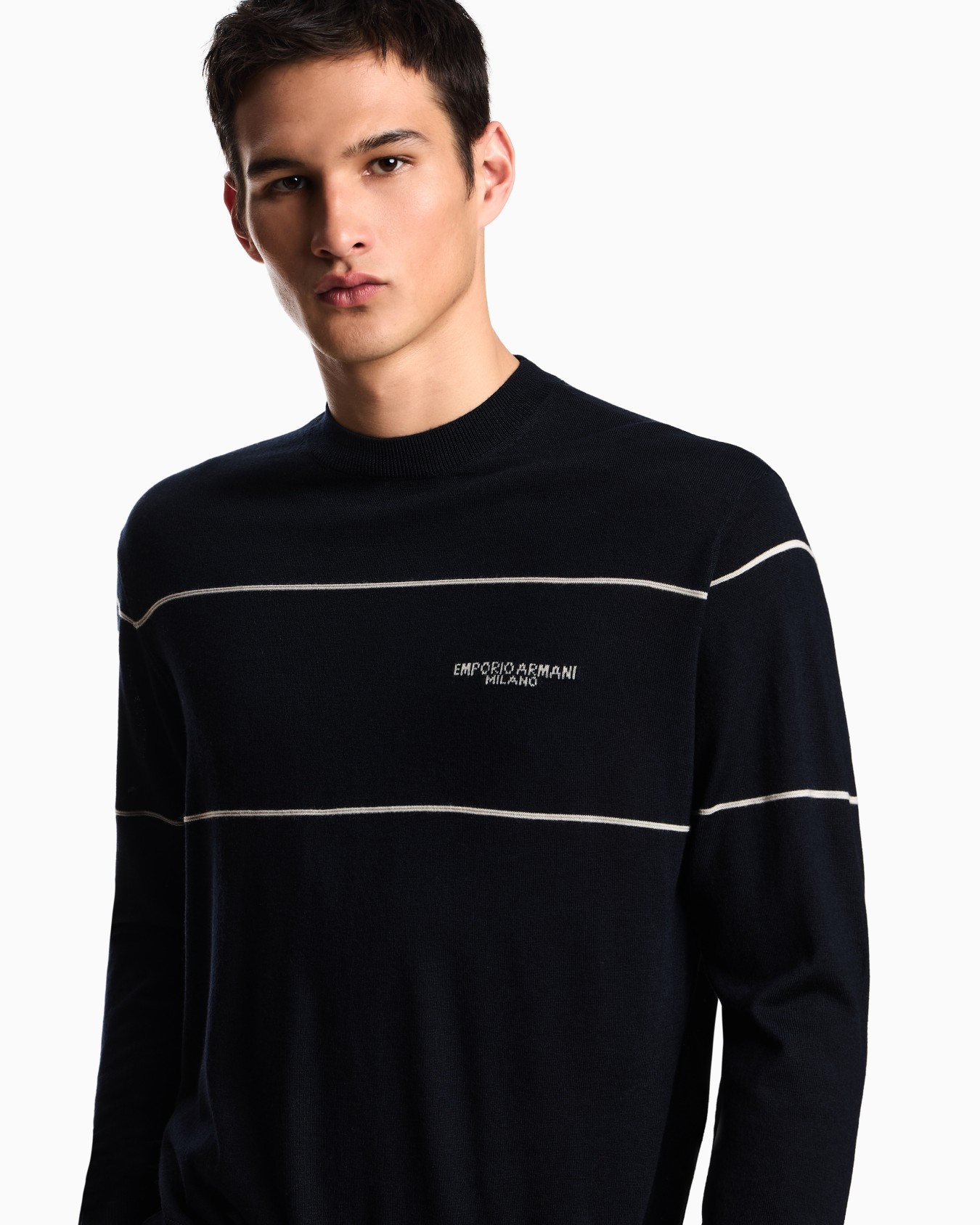 Virgin-wool jumper with jacquard logo Slide 4