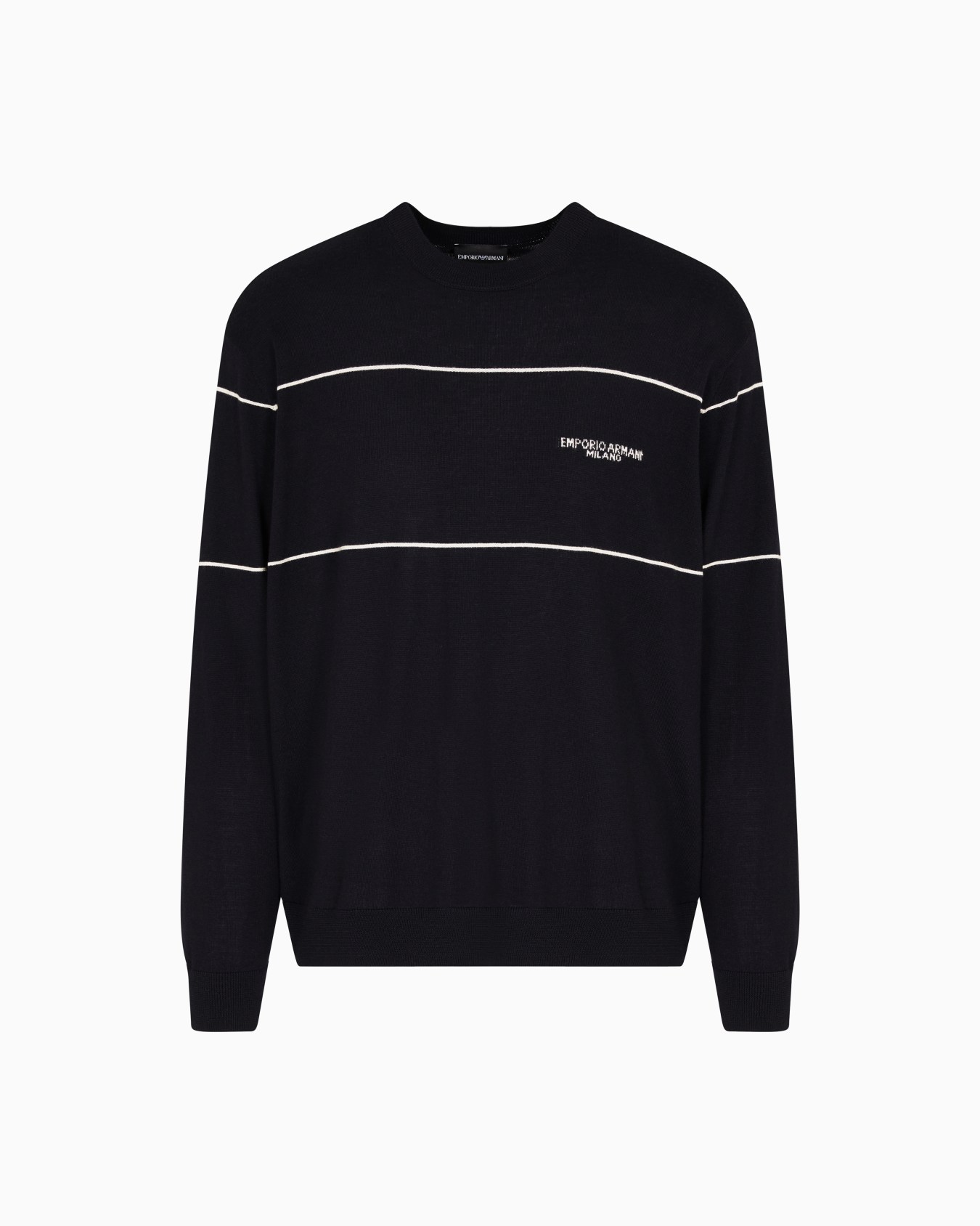 Virgin-wool jumper with jacquard logo Slide 0