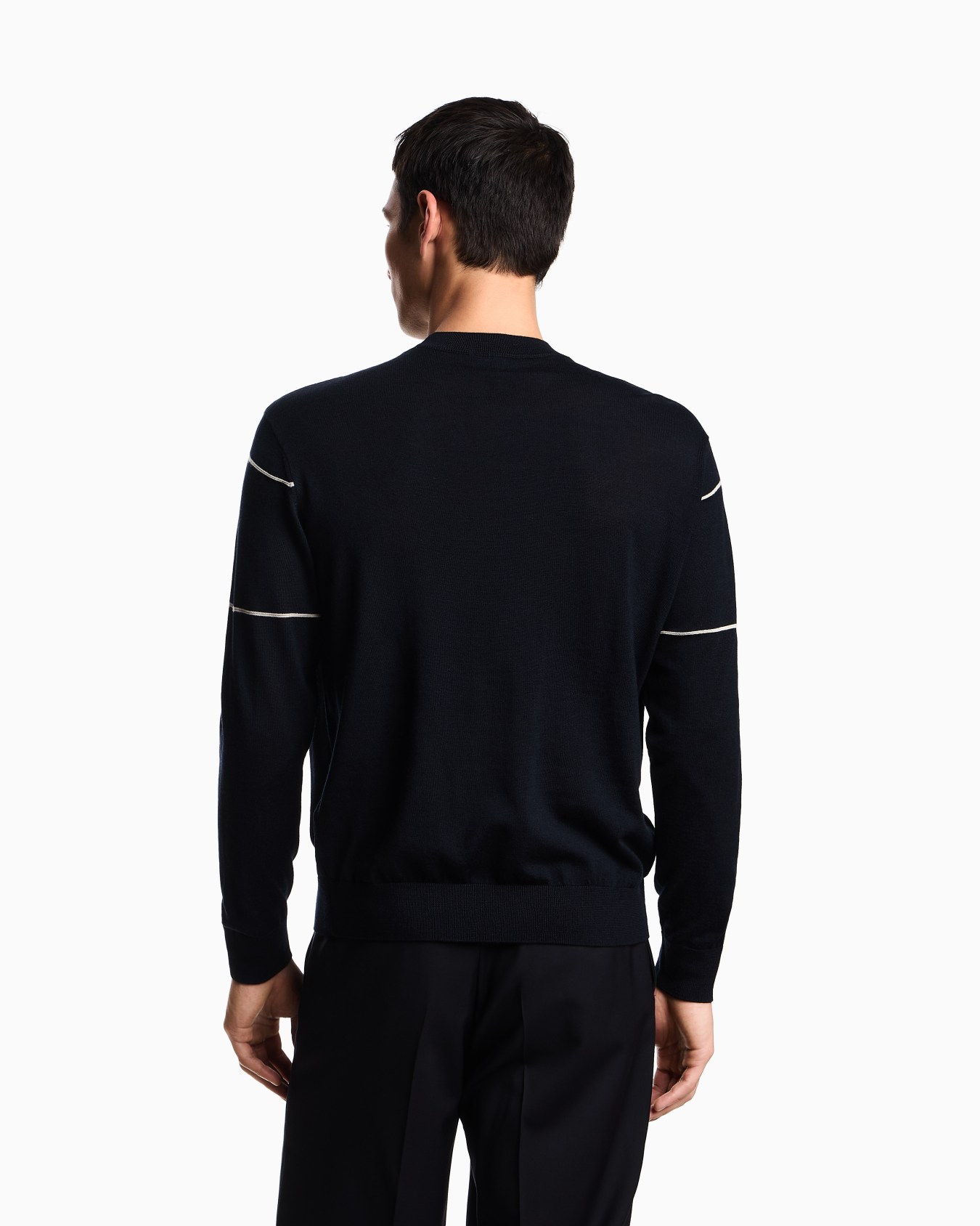 Virgin-wool jumper with jacquard logo Slide 2