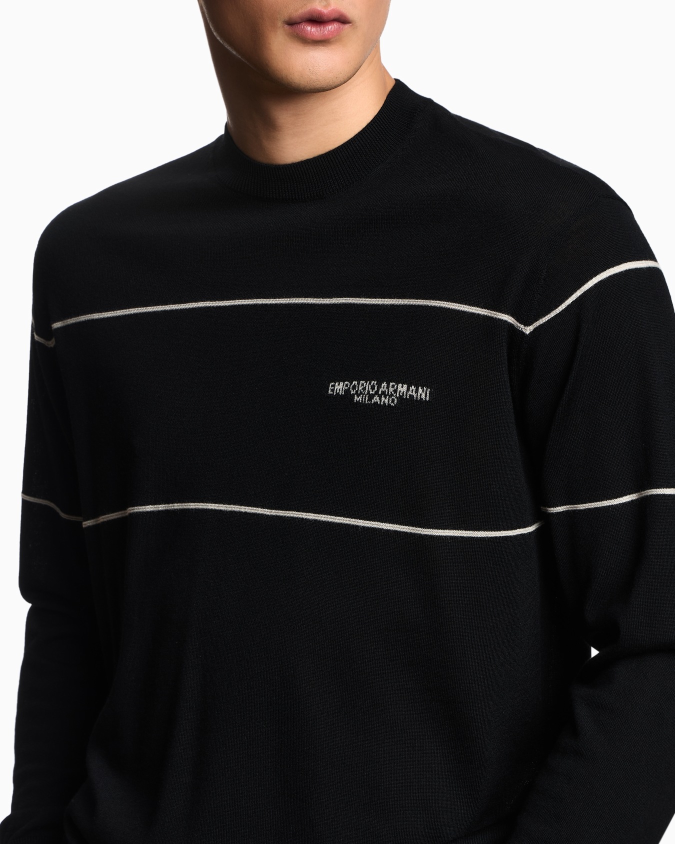 Pull en laine vierge avec logo jacquard Diapositive 4