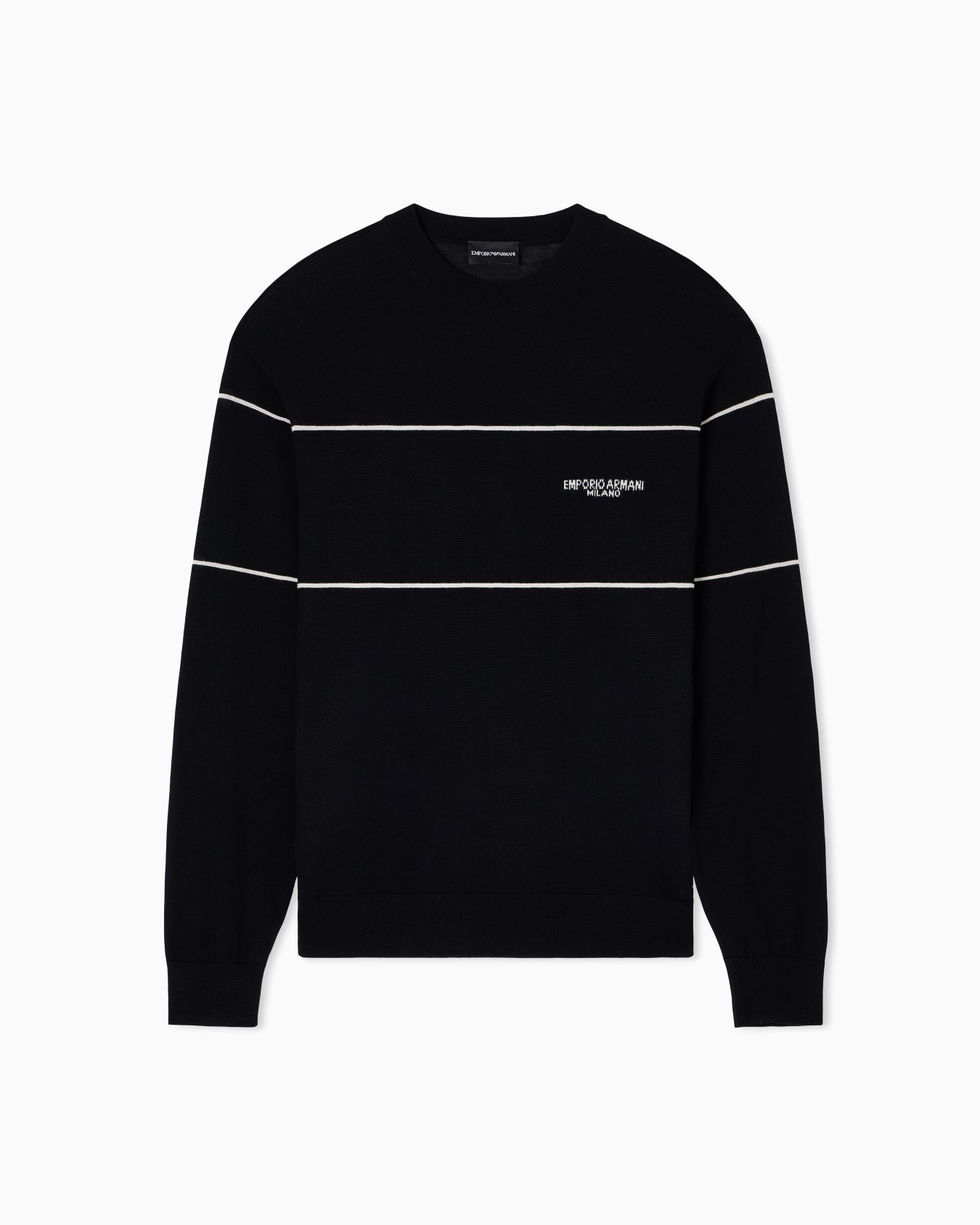 Pull en laine vierge avec logo jacquard Diapositive 0