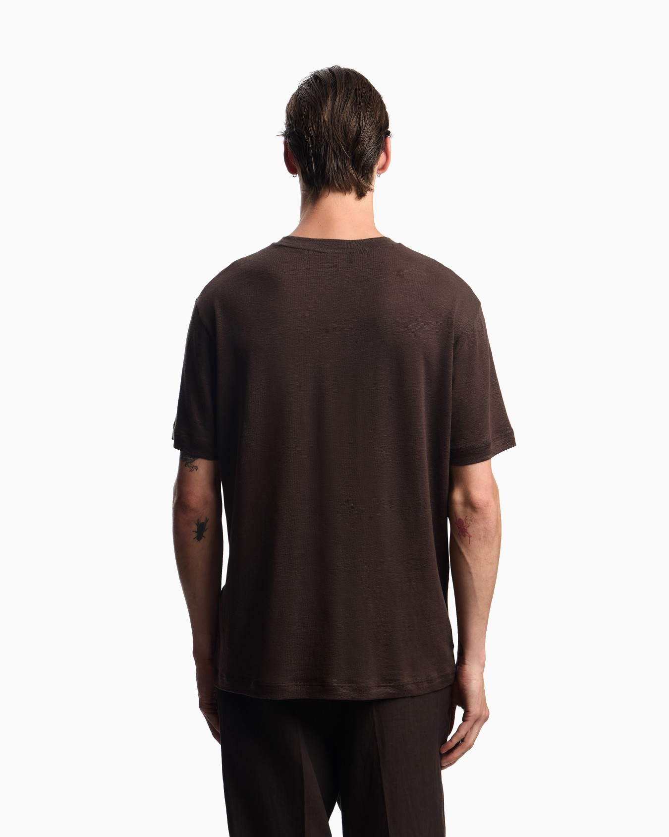 Linen T-shirt with eagle embroidery patch Slide 2