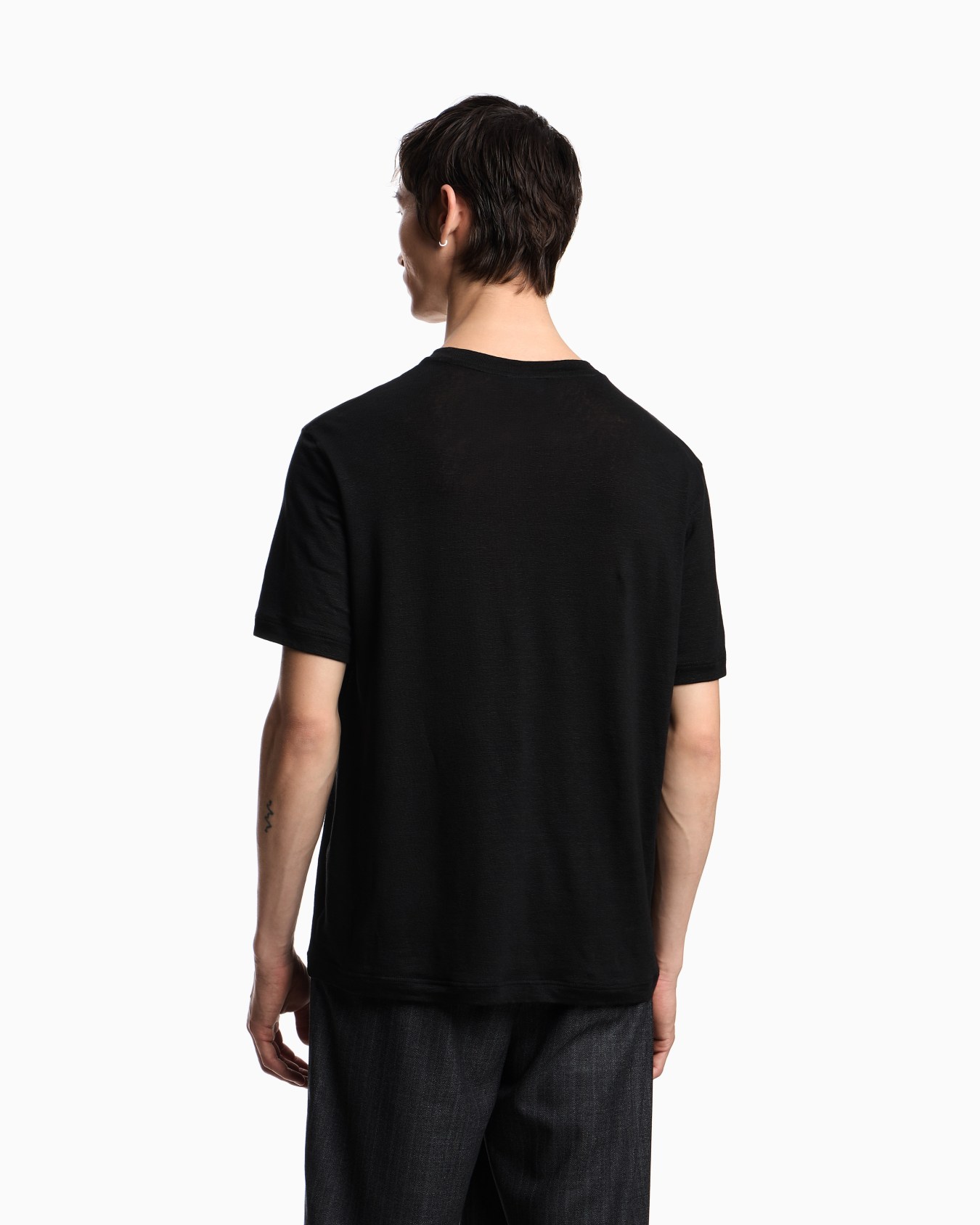 Linen T-shirt with eagle embroidery patch Slide 2