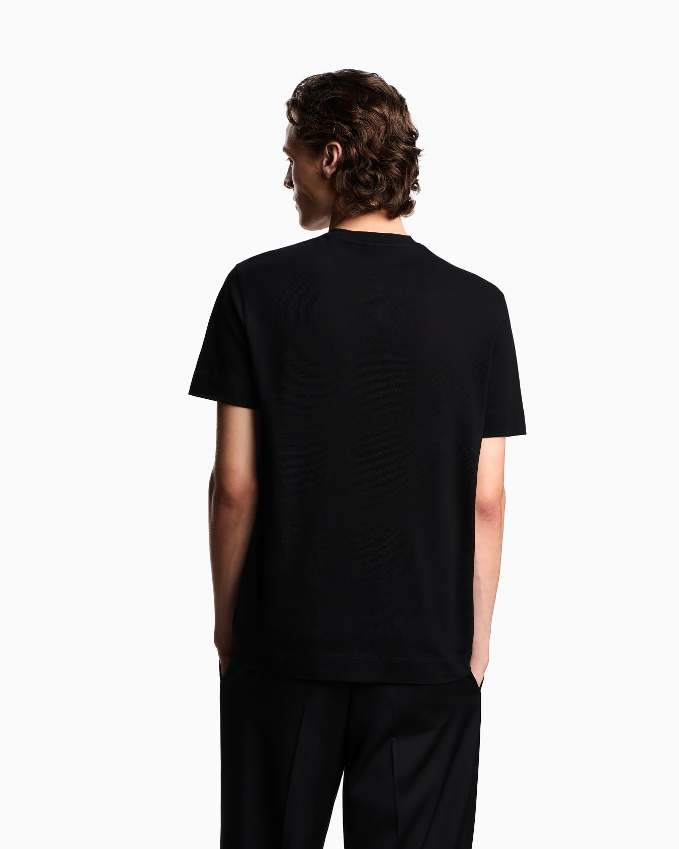 Piqué jersey T-shirt with eagle patch Slide 2