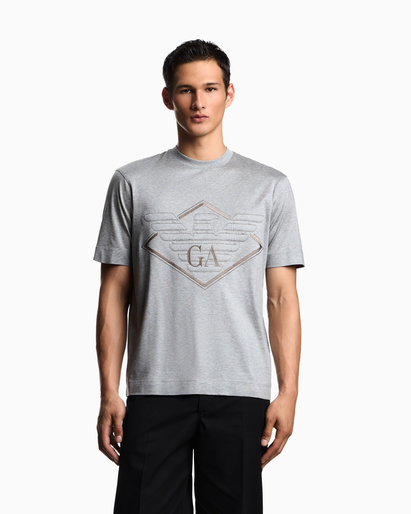 T-shirt en jersey de lyocell mélangé avec broderie grand aigle ASV Diapositive 3