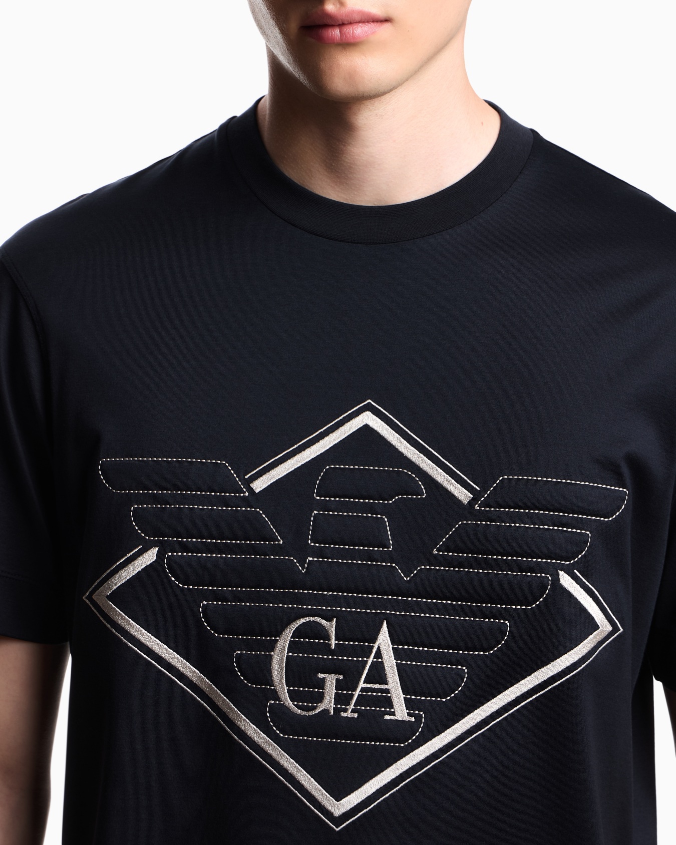 ASV Lyocell-blend jersey T-shirt with oversized eagle embroidery Slide 4