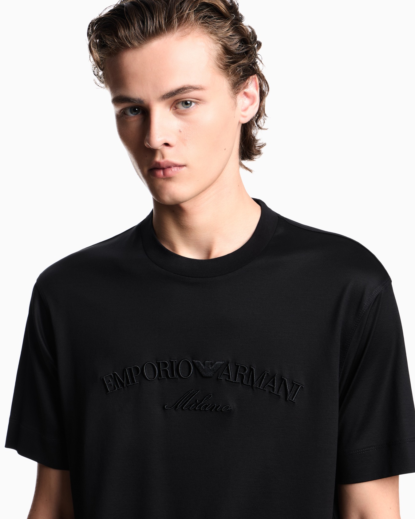 ASV Lyocell-blend jersey T-shirt with oversized eagle embroidery Slide 4