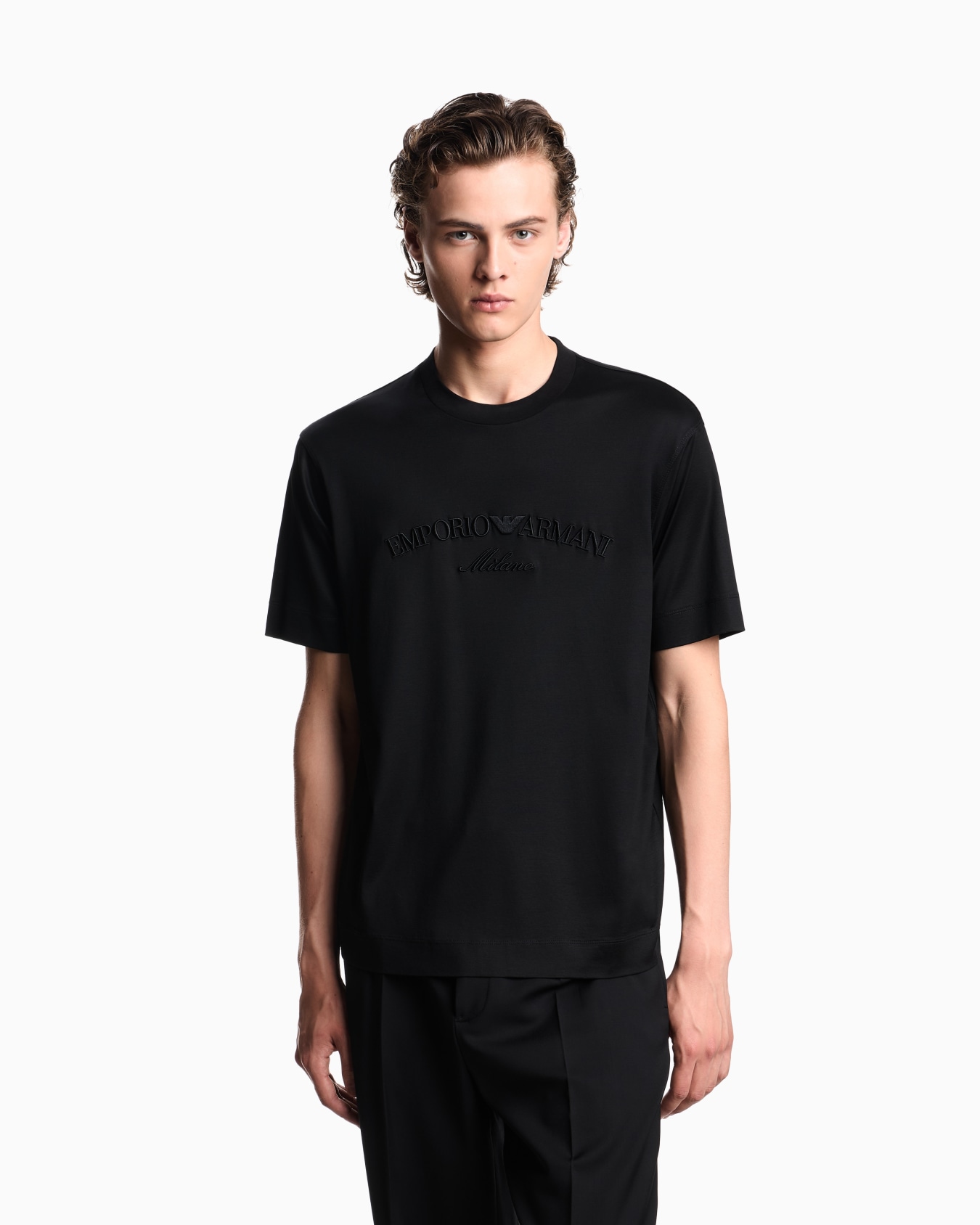 ASV Lyocell-blend jersey T-shirt with oversized eagle embroidery Slide 3