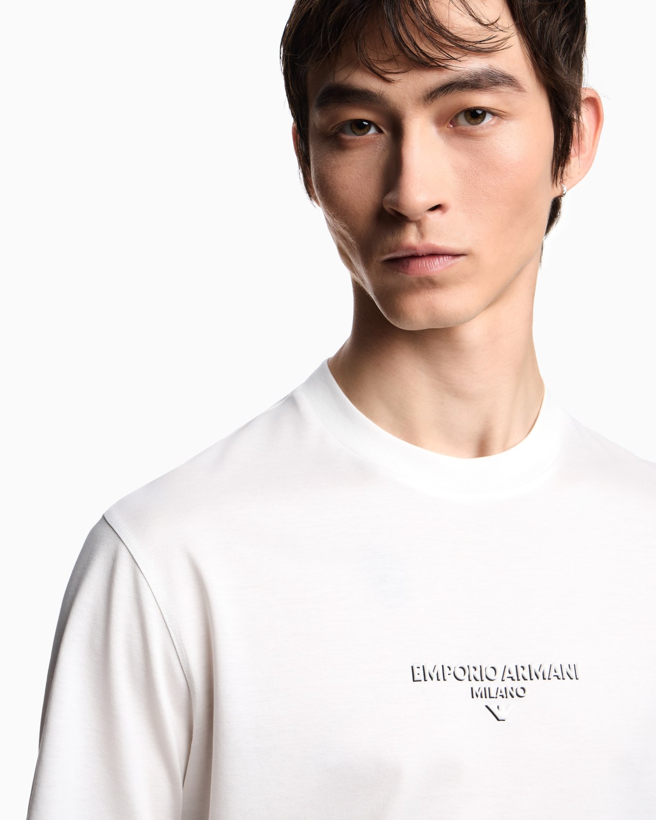 Lyocell blend jersey T-shirt with 3D-effect logo Slide 4