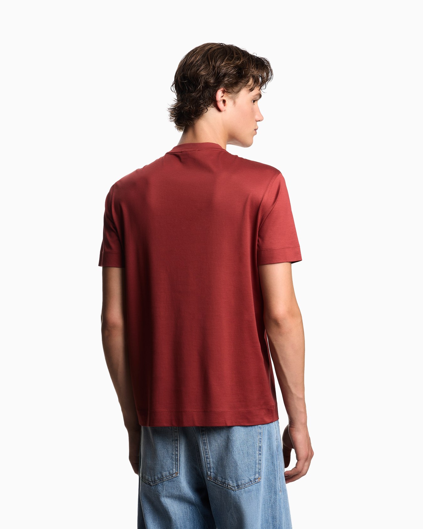 Camiseta de punto en mezcla de lyocell con logotipo efecto tridimensional Diapositiva 2