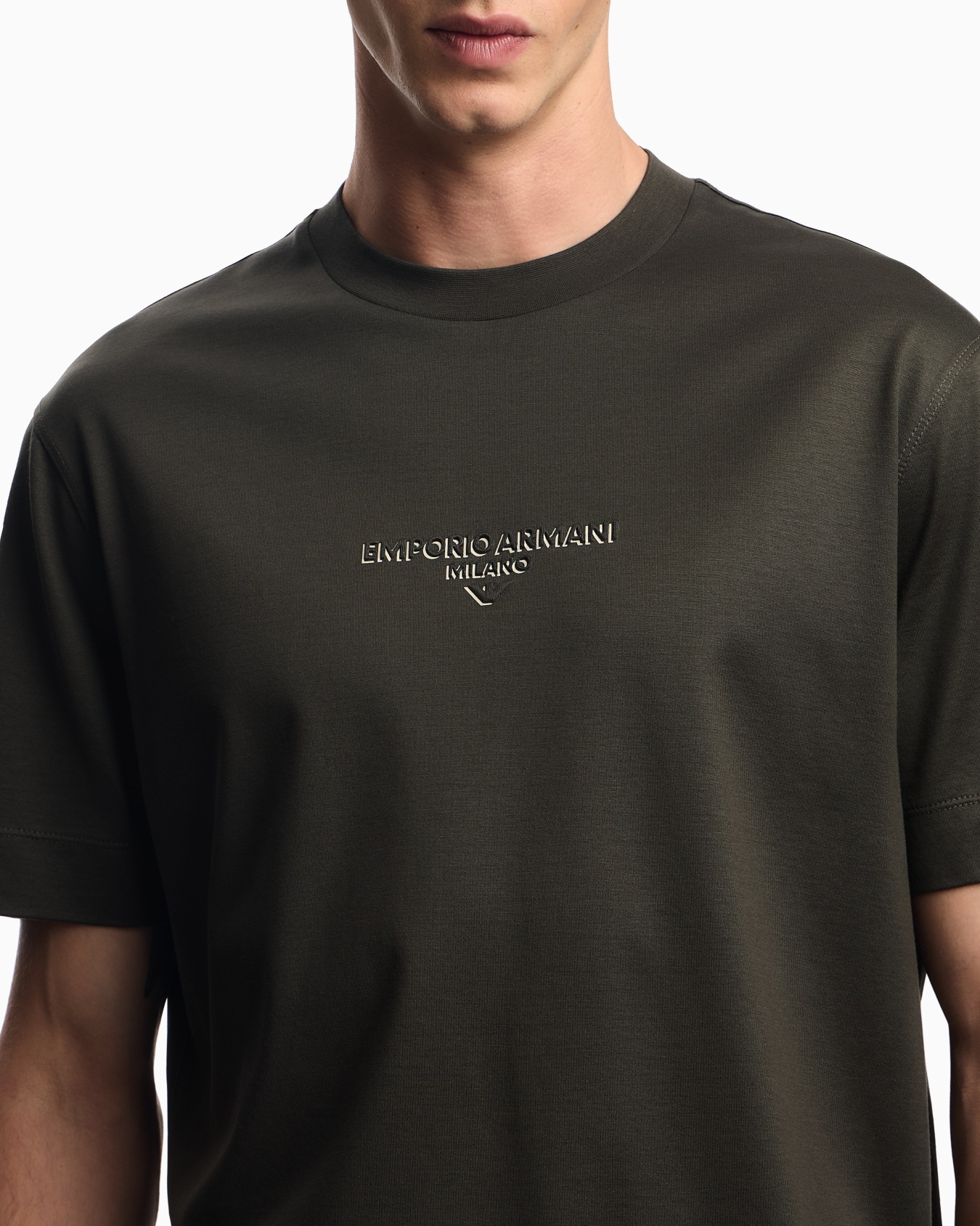 T-Shirt aus Jersey-Lyocell-Mischung mit Logo in 3D-Effekt Folie 4