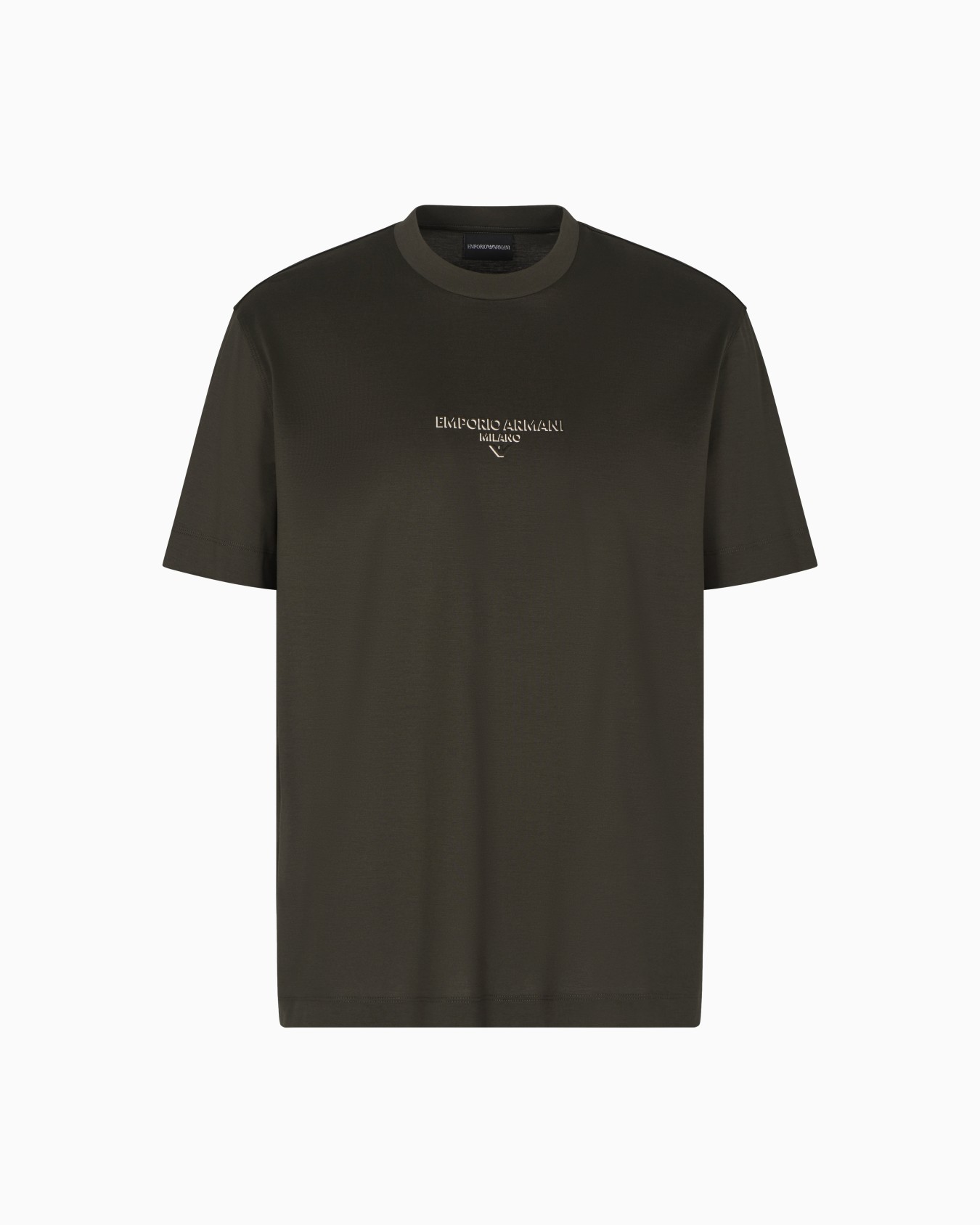 T-Shirt aus Jersey-Lyocell-Mischung mit Logo in 3D-Effekt Folie 0