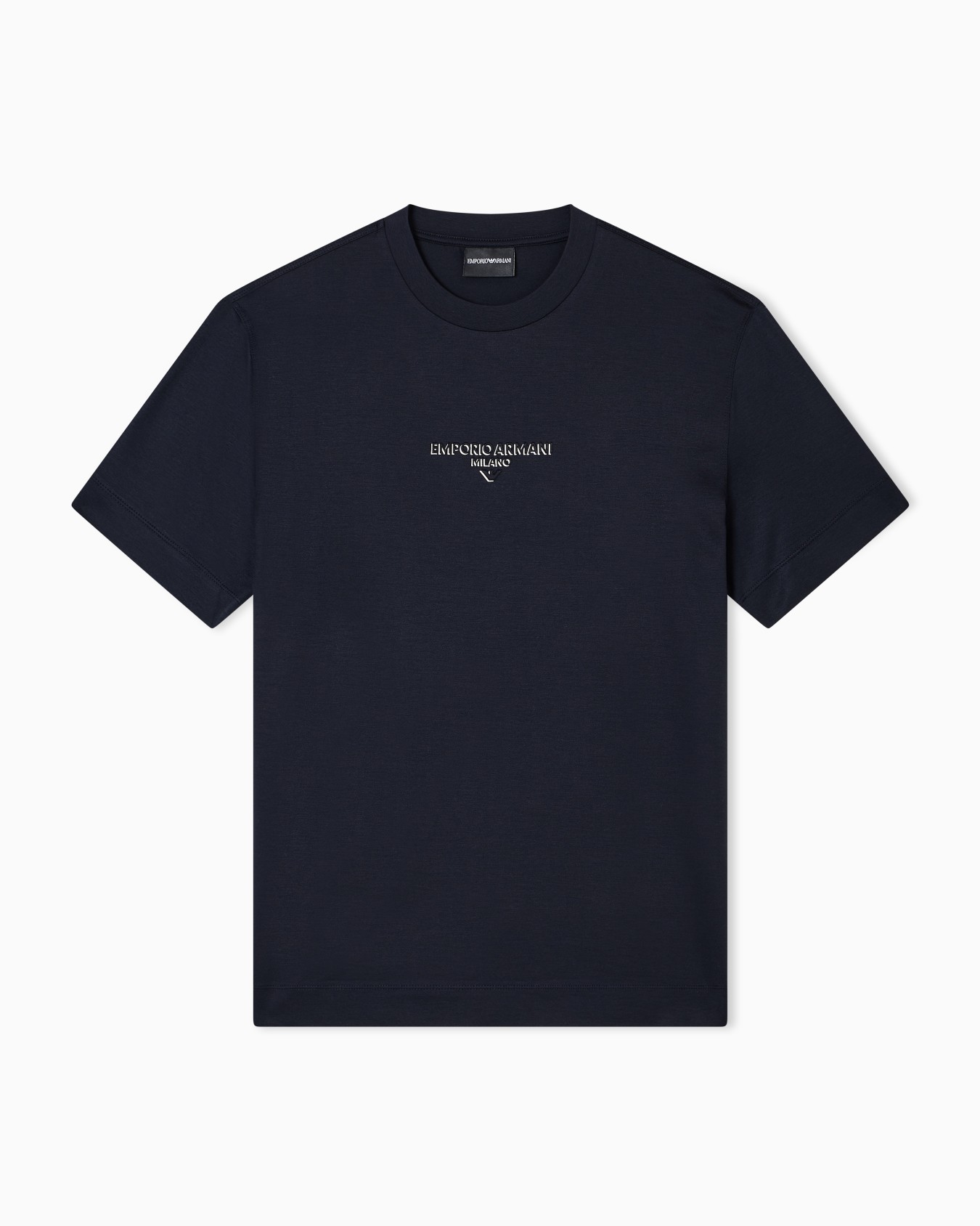 Lyocell blend jersey T-shirt with 3D-effect logo Slide 0
